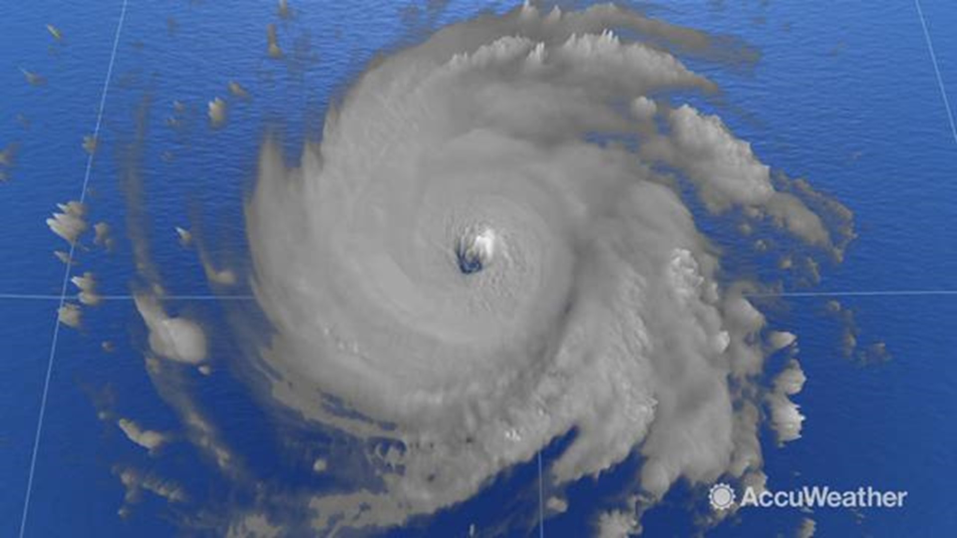 GOES-16 satellite imagery shows Category-4 Hurricane Florence churning in the Atlantic basin as it charges toward the North Carolina coast.