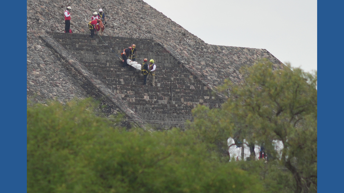 Balacera en Pirámides de Teotihuacán deja 1 turista canadiense muerta, 13 heridos, entre ellos un niño