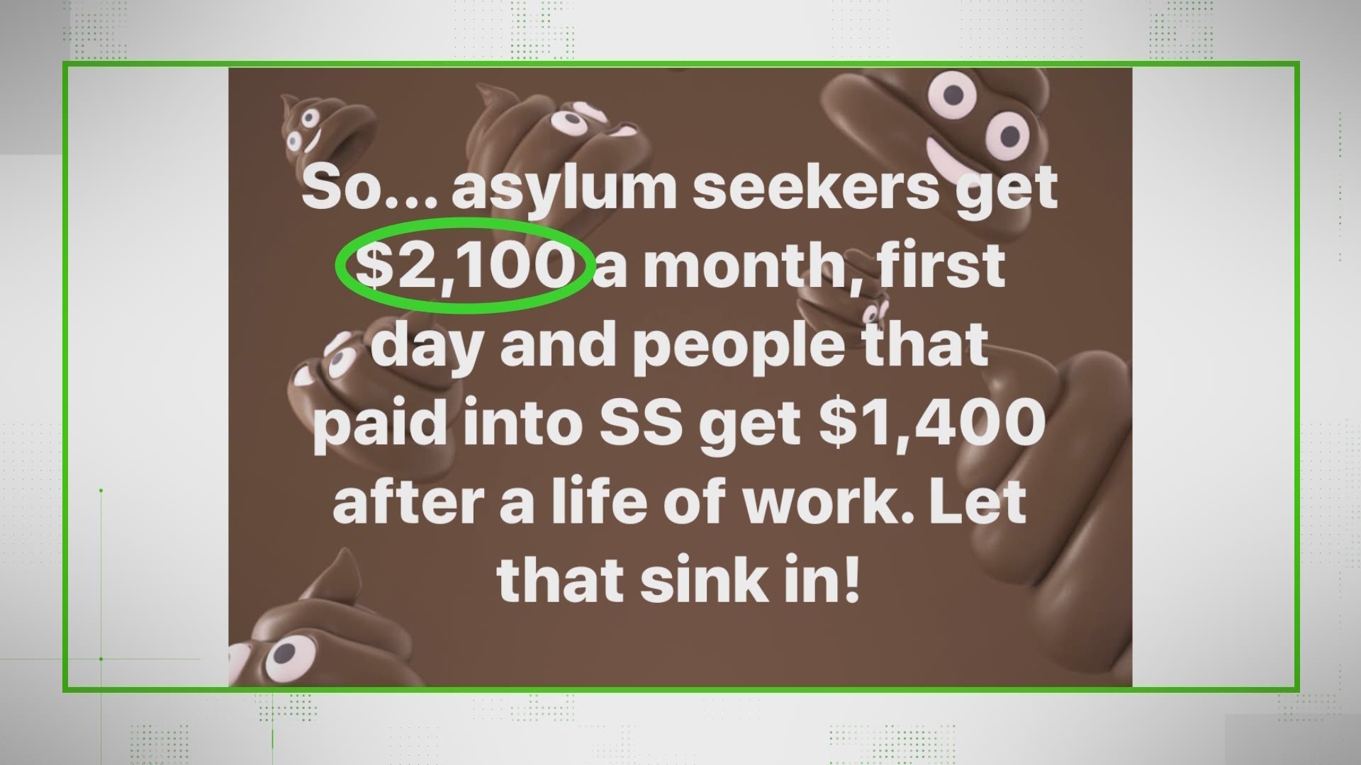 A viral Facebook image claims asylum seekers get more money than those on Social Security. The VERIFY team found the facts don't support that claim.