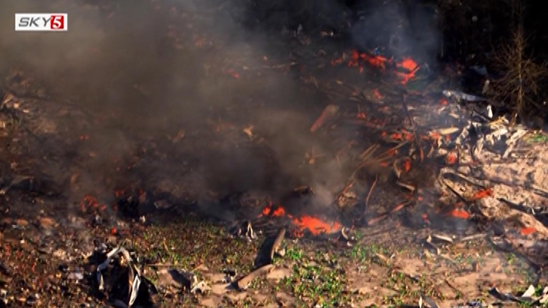 Aerials over the scene of a major blast at a company which specializes in manufacturing military explosives about 60 miles southwest of Nashville. (WTVF via CNN)