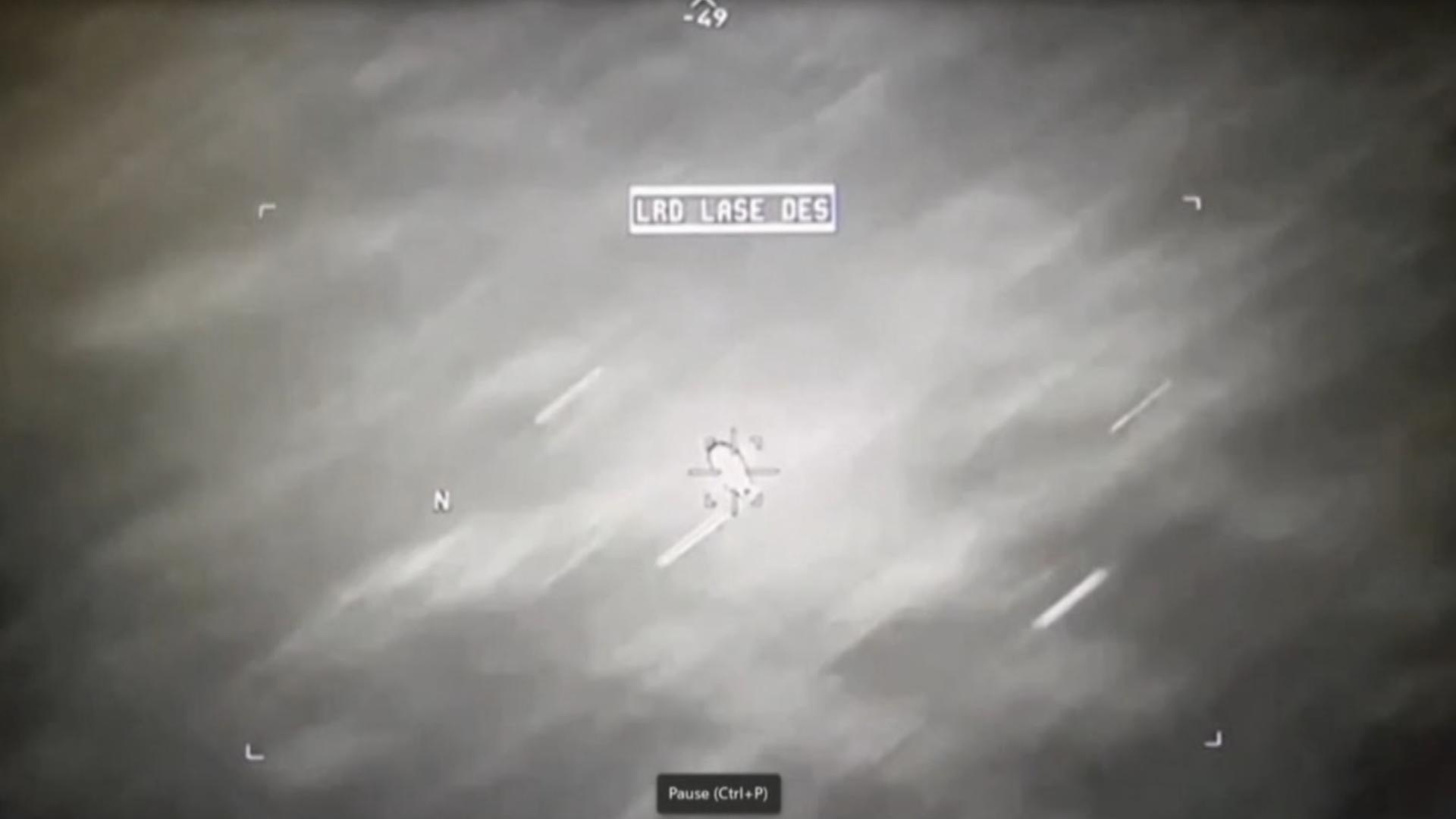 Video shared during a House Government Oversight subcommittee hearing on UAPs shows an object off the coast of Yemen on October 30, 2024. (C-SPAN via CNN)