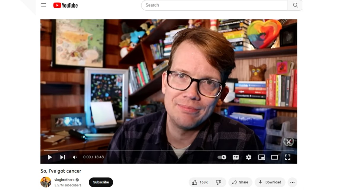 El YouTuber Hank Green revela que le diagnosticaron cáncer
