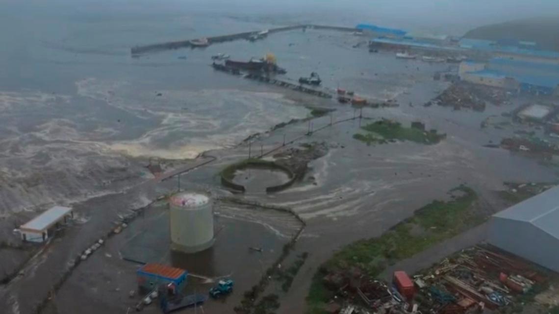 Tsunami damage to russia
