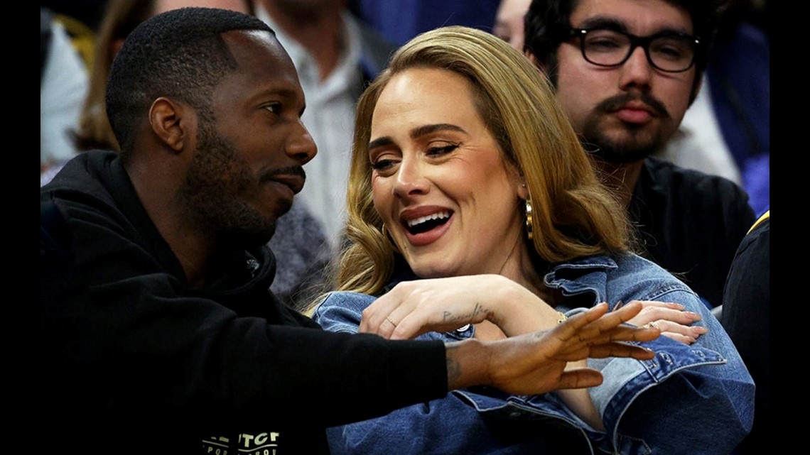 Adele can't stop giggling during date night with Rich Paul