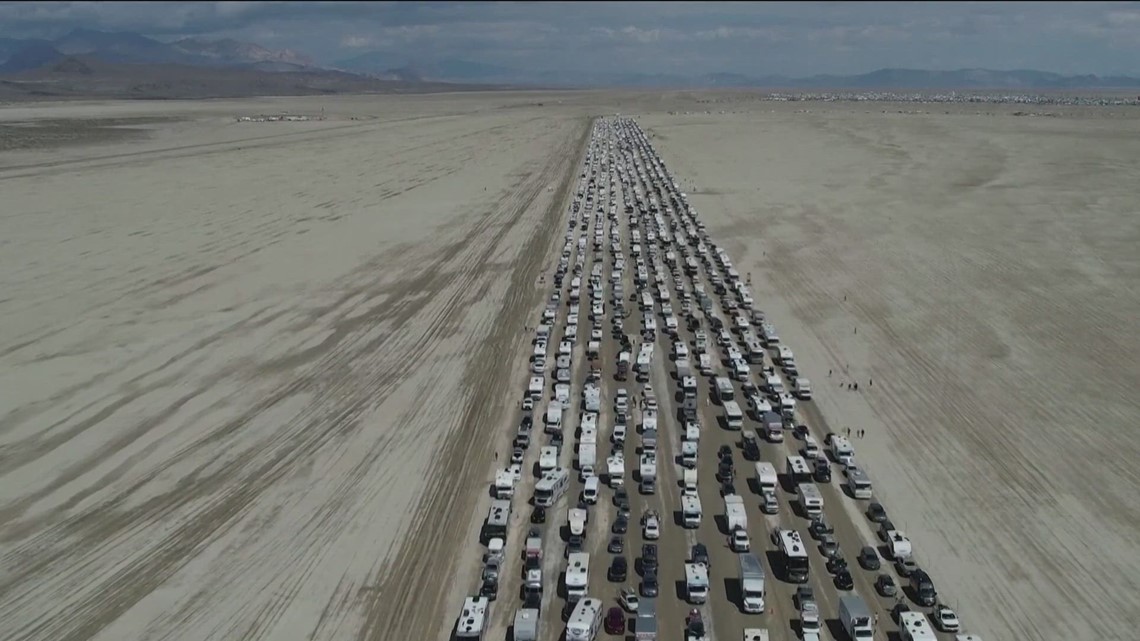 Wait times to exit Burning Man drop after flooding left tens of thousands  stranded in Nevada desert