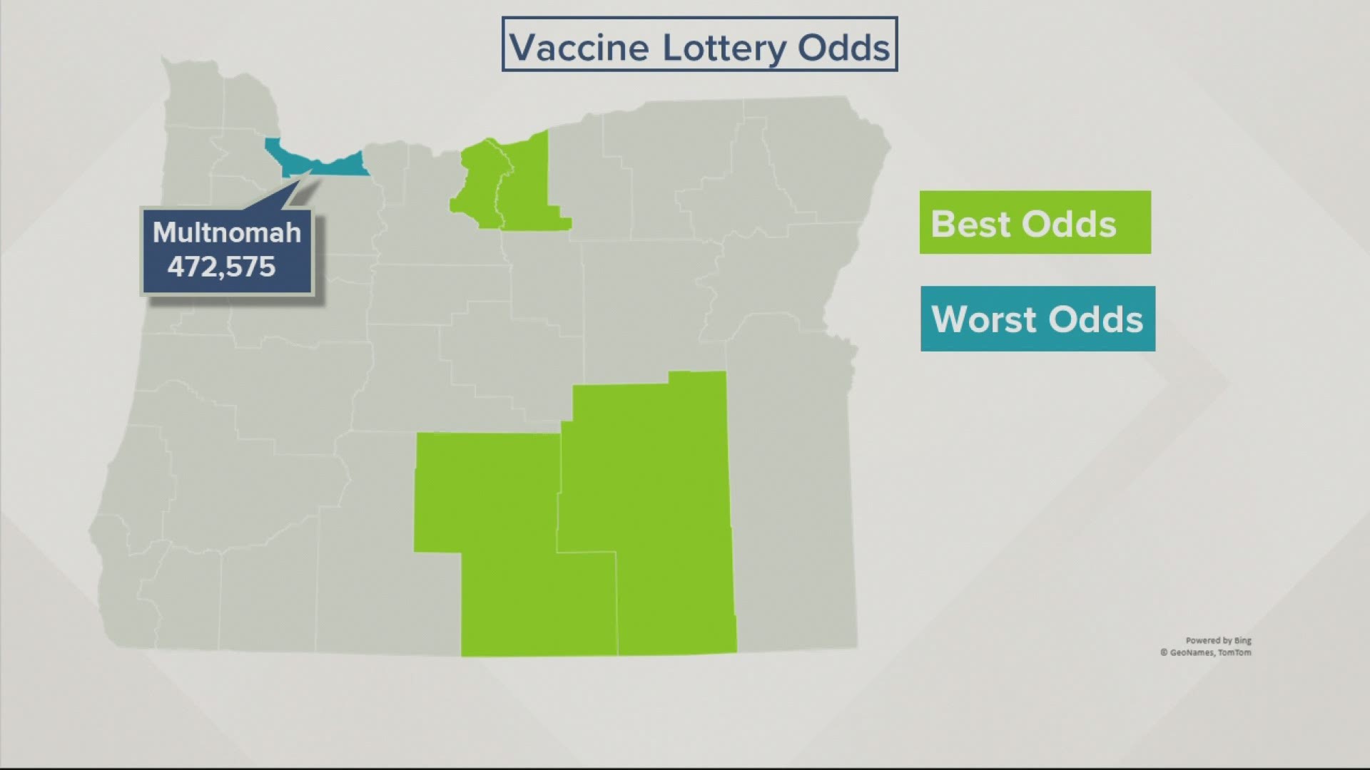 What are the odds of winning Oregon’s vaccine lottery? As Pat Dooris reports, that depends on how many people get vaccinated before the June 27 deadline.