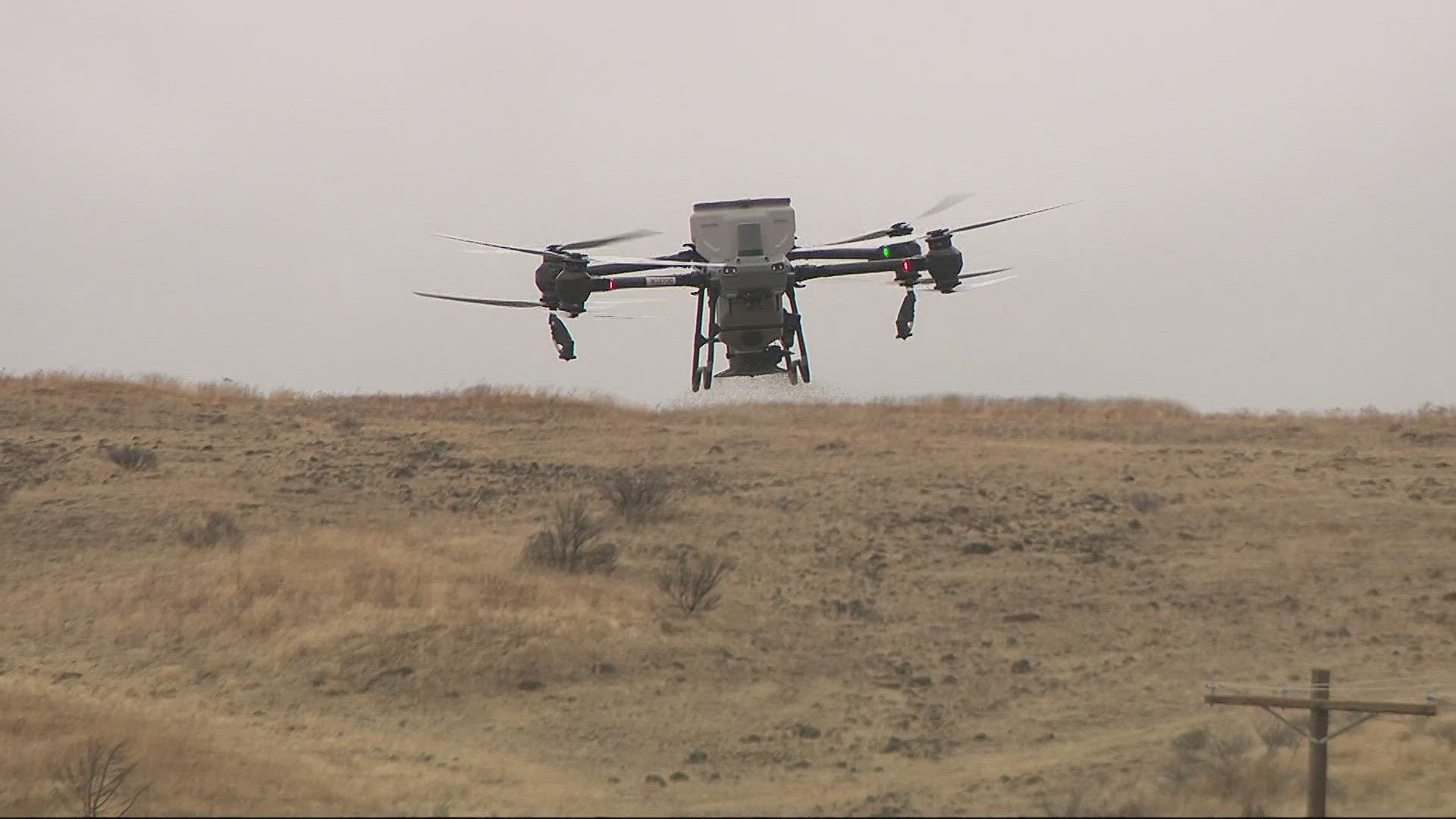 Columbia Gorge Community College drones are helping restore ranchlands in the area around Tygh Valley after the fast-moving Larch Creek Fire in July 2024.  