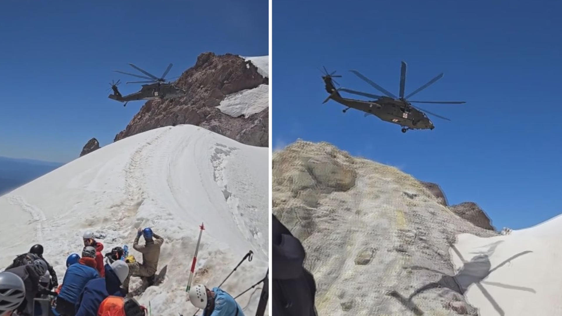 An Oregon National Guard Helicopter airlifted a climber from Arizona who fell on Mount Hood and became critically injured.