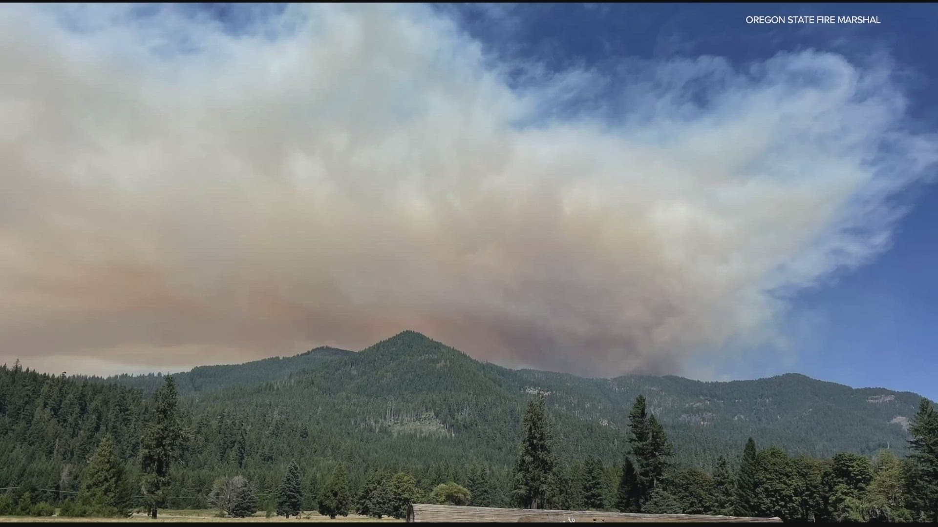The Lookout Fire is burning in the Cascade foothills of Lane County. Oregon's governor has invoked an Emergency Conflagration Act.