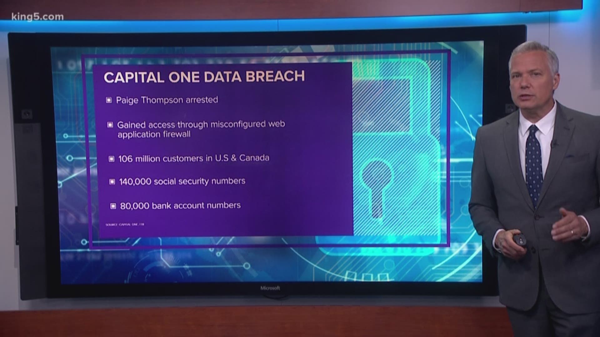 Capital One says the Social Security numbers for about 140,000 of its credit card customers were exposed in the massive data breach. The Department of Justice the arrest of Paige A. Thompson, a 33-year-old former Seattle technology company software engineer.