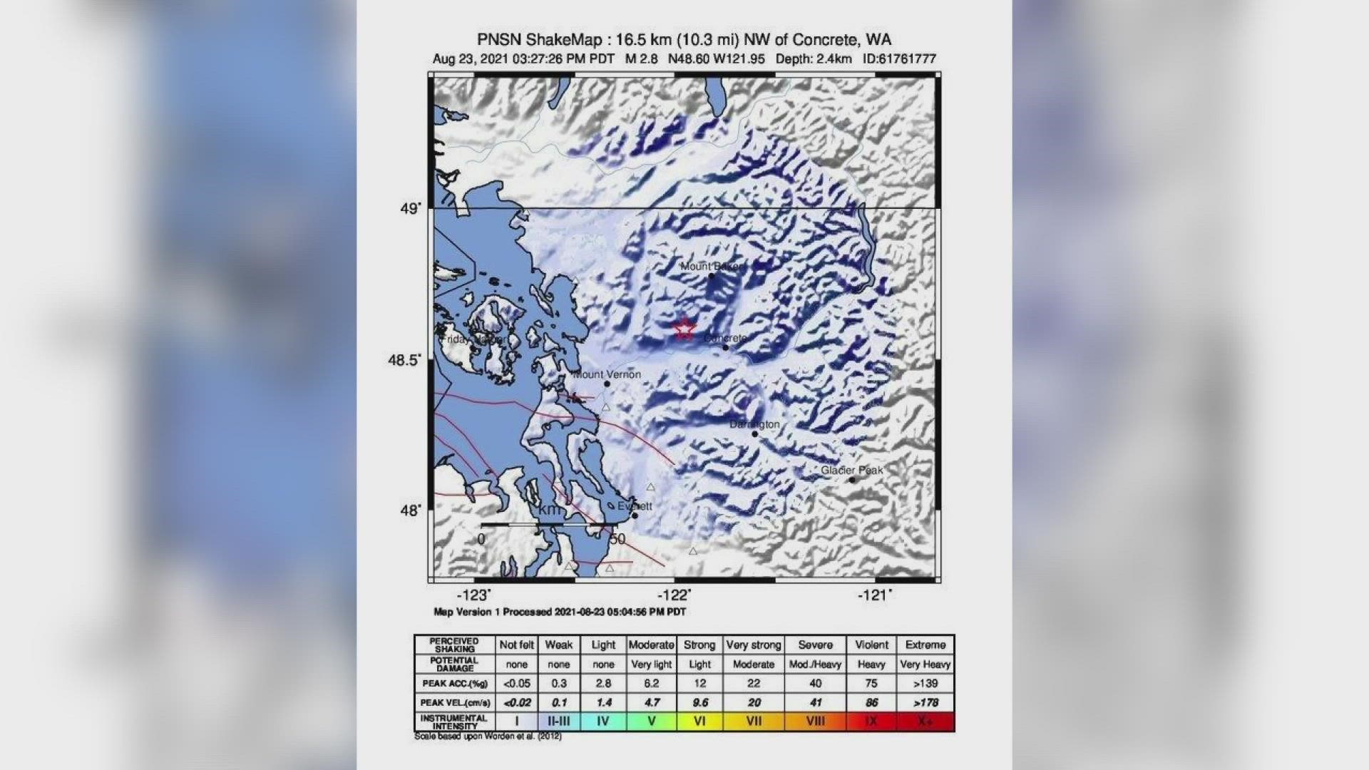 Seismologists with the University of Washington say 16 earthquakes have been reported north of Mount Josephine so far, and more may be coming.