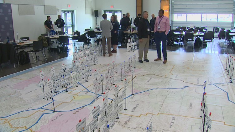 First responders use gigantic map to practice for potential 9.0 earthquake in Washington