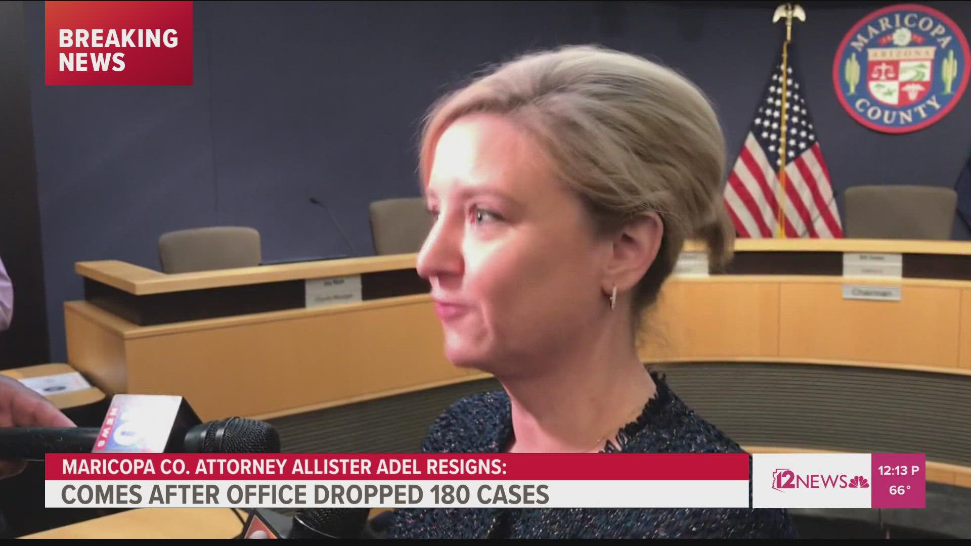 The county attorney announced Monday she'll be stepping down as the top prosecutor by the end of this week.