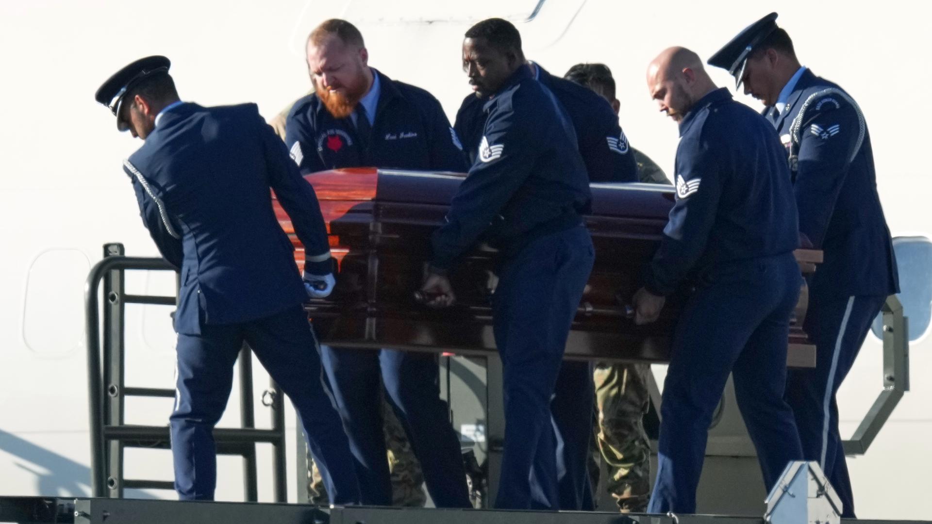 Air Force Two landed in Phoenix with Vice President JD Vance, Charlie Kirk's casket and Kirk's family aboard after flying in from Utah on September 11, 2025.