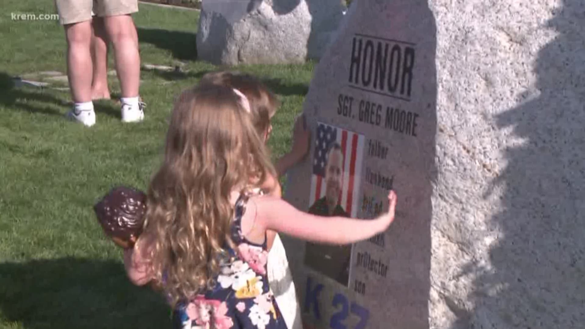 Coeur d'Alene leaders revealed a memorial that honors, in part, Sgt. Greg Moore, who died in the line of duty in May 2015.