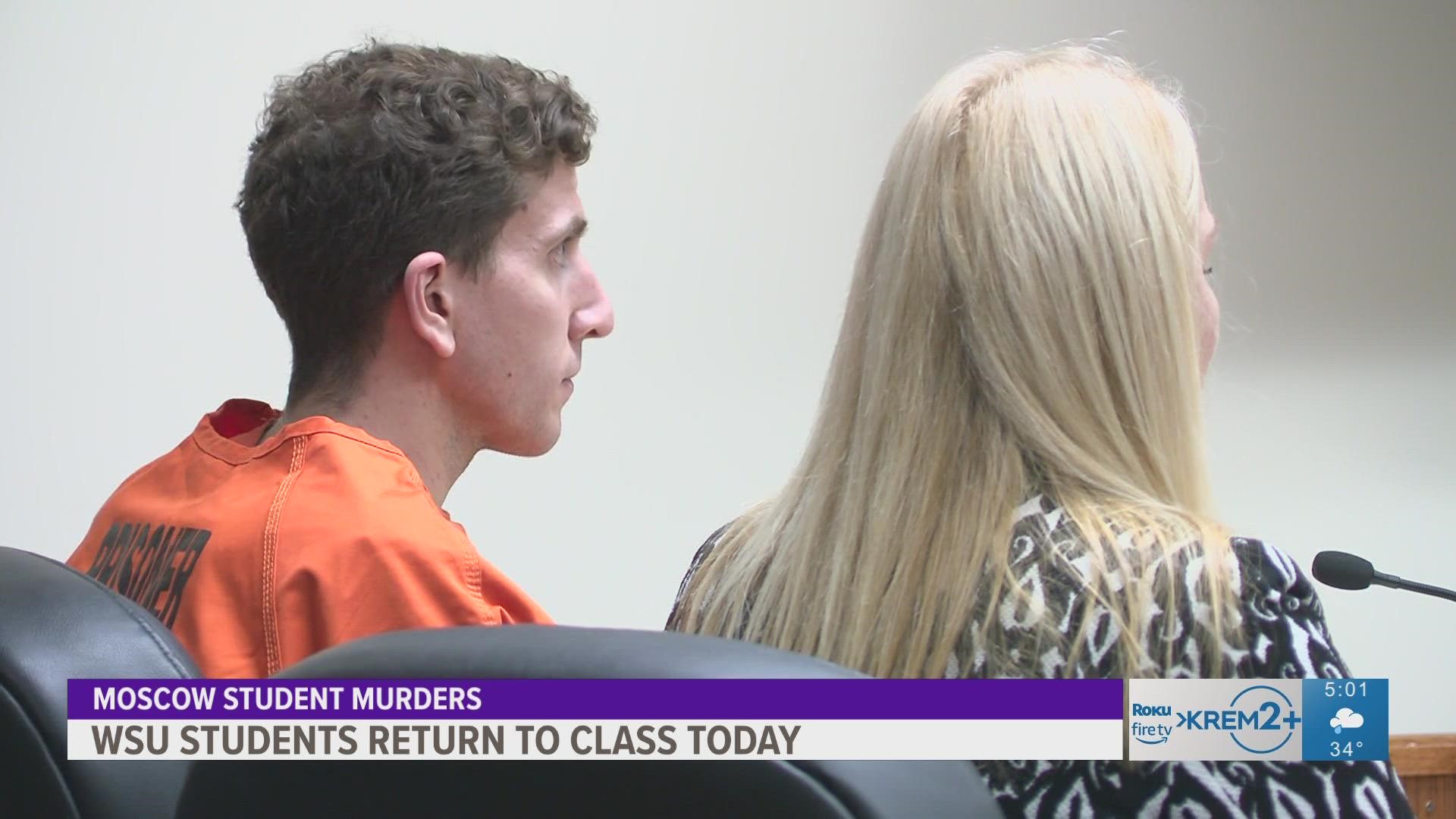 WSU students went back to campus after a suspect in the Moscow murders was arrested.