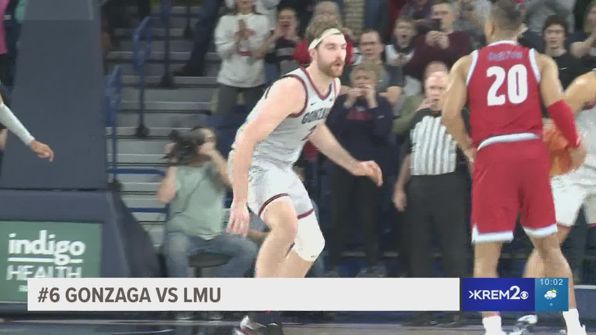 Loyola Marymount snapped No. 6 Gonzaga’s 75-game home winning streak with a 68-67 victory.