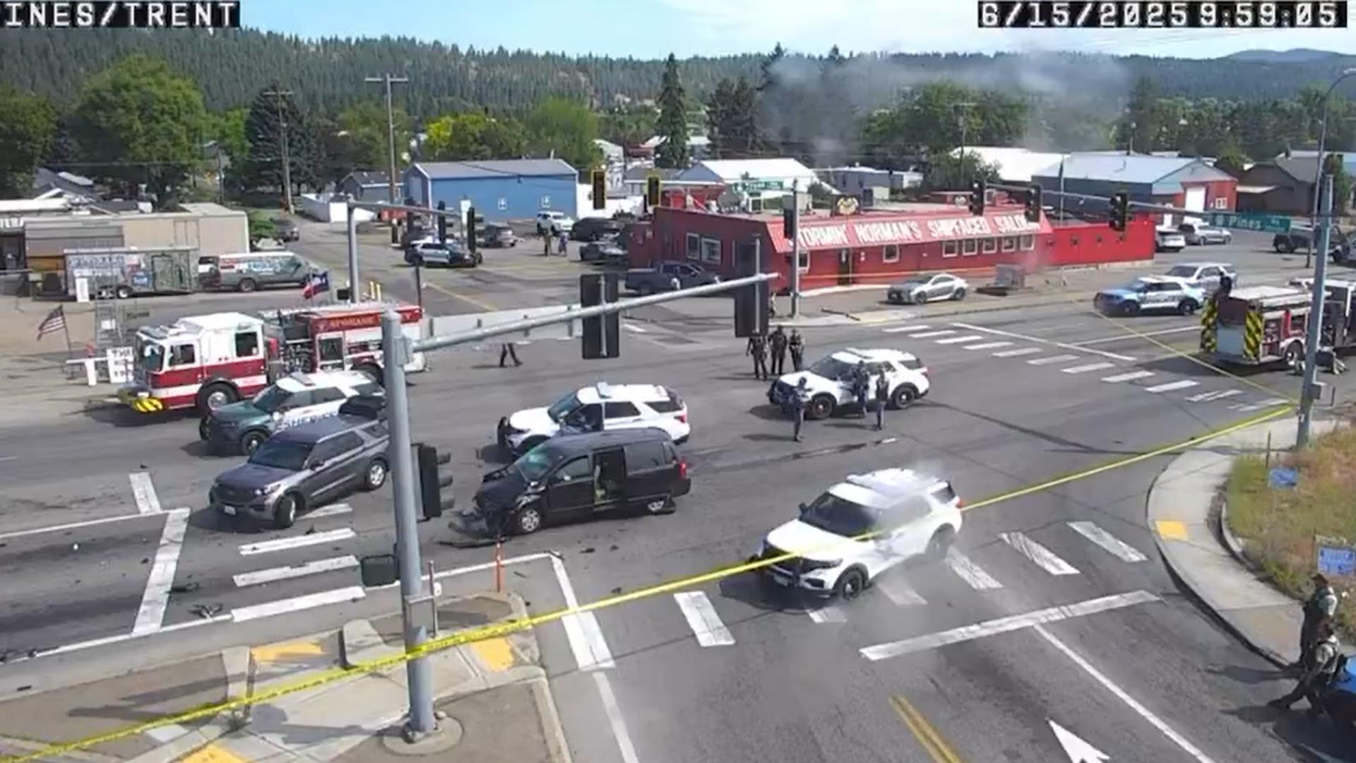 The Spokane County Sheriff's Office says a man committed a carjacking at the Whistle Stop Coffee Shop around 8:30 a.m.