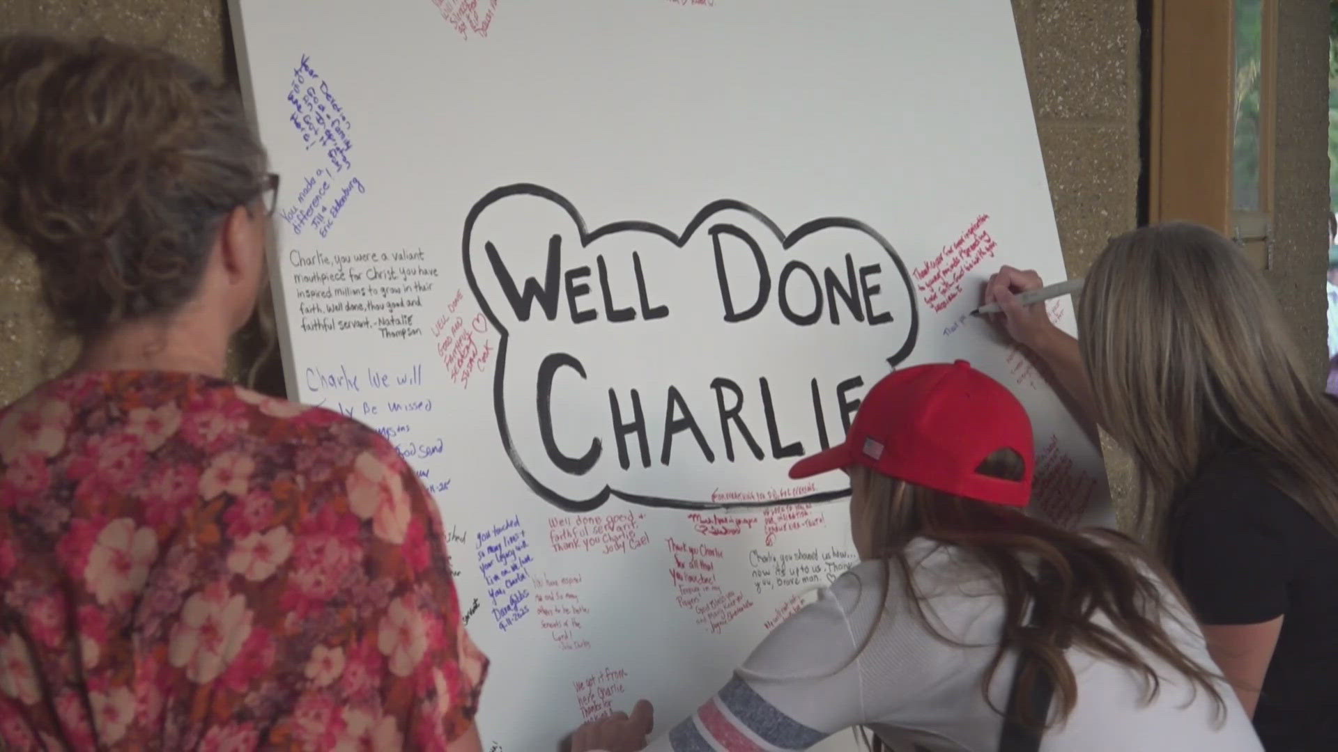 The community gathered for a vigil on Thursday to remember 31-year-old conservative political activist Charlie Kirk, who was killed during an event in Utah.