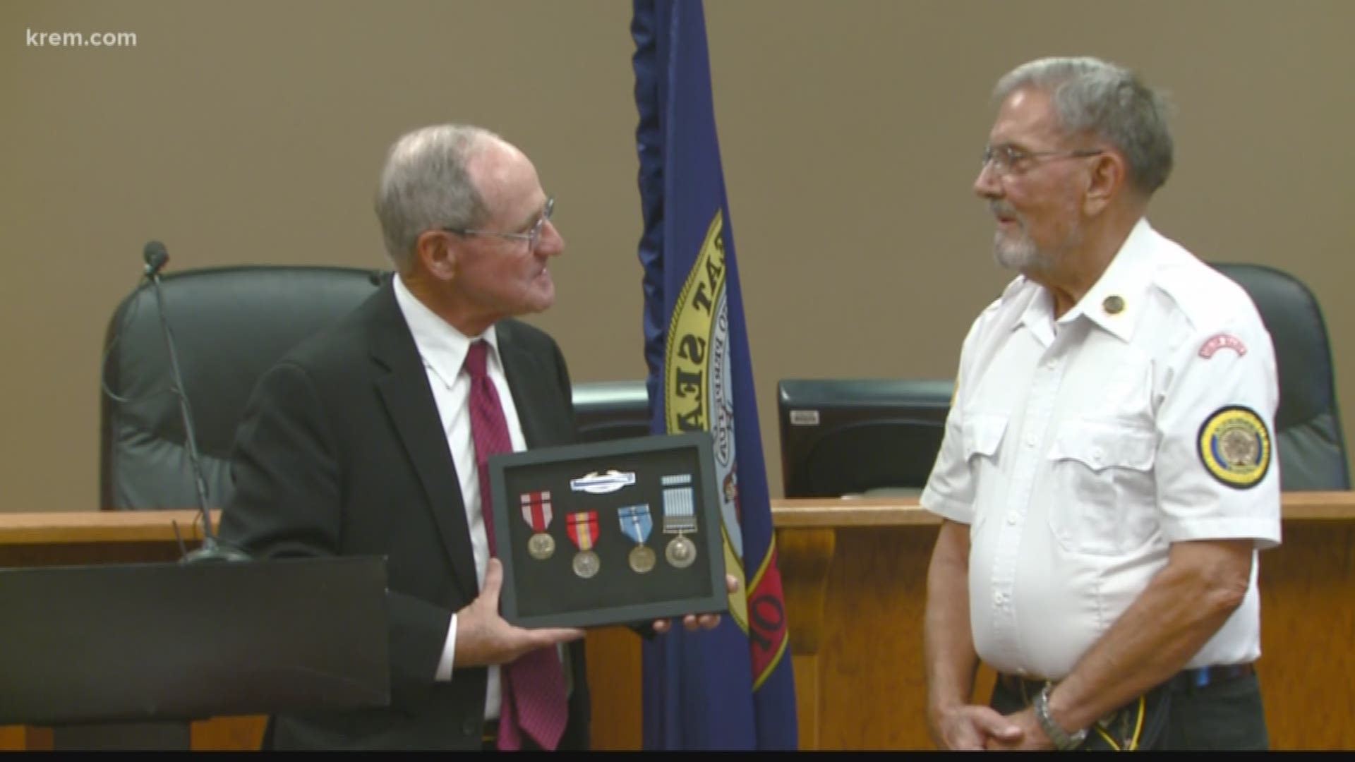 A Korean War veteran in Hayden, Idaho lost the medals he earned during his time in the military. A ceremony was held for him where the medals were replaced.