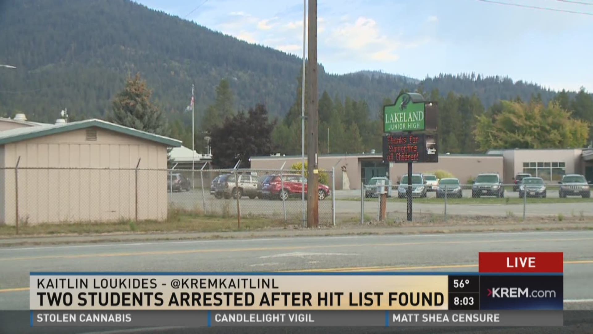 Two Rathdrum teens arrested for bringing 'hit list' to school