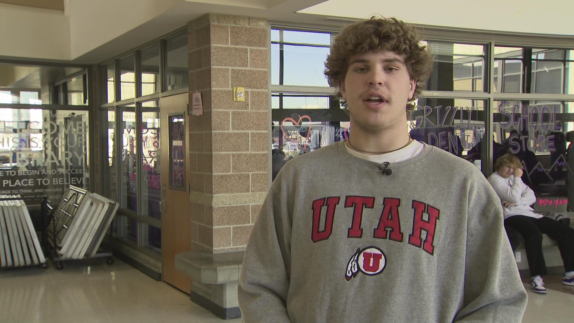 Rocky Mountain High School senior CJ Jacobsen will play for the University of Utah football team as a tight end beginning fall 2023.