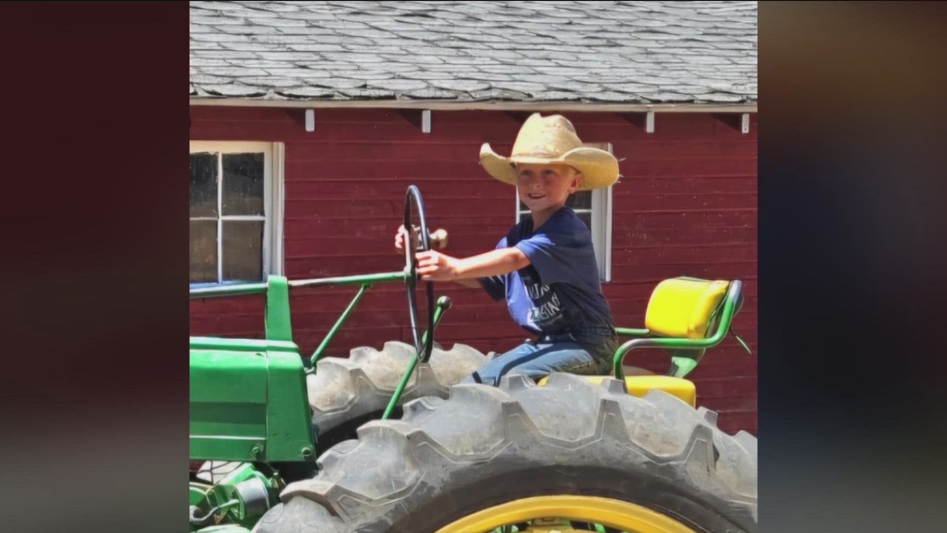 Clay had to get radiation in Utah earlier this year. His family plans to sell their pumpkins to help raise money for the medical costs.