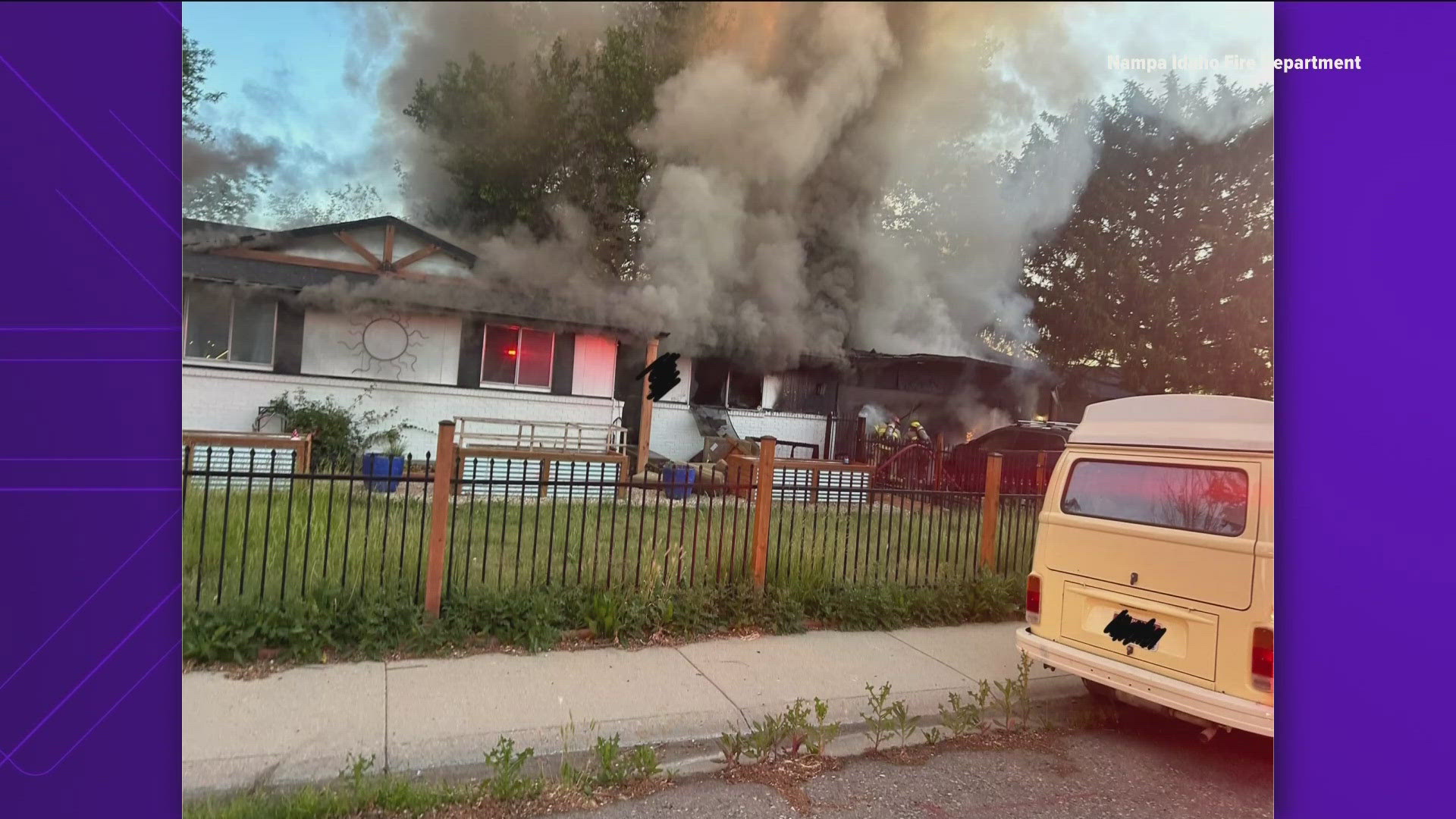 The department said they found the fire in the garage and extending into the attic. Nobody was injured in the fire. 