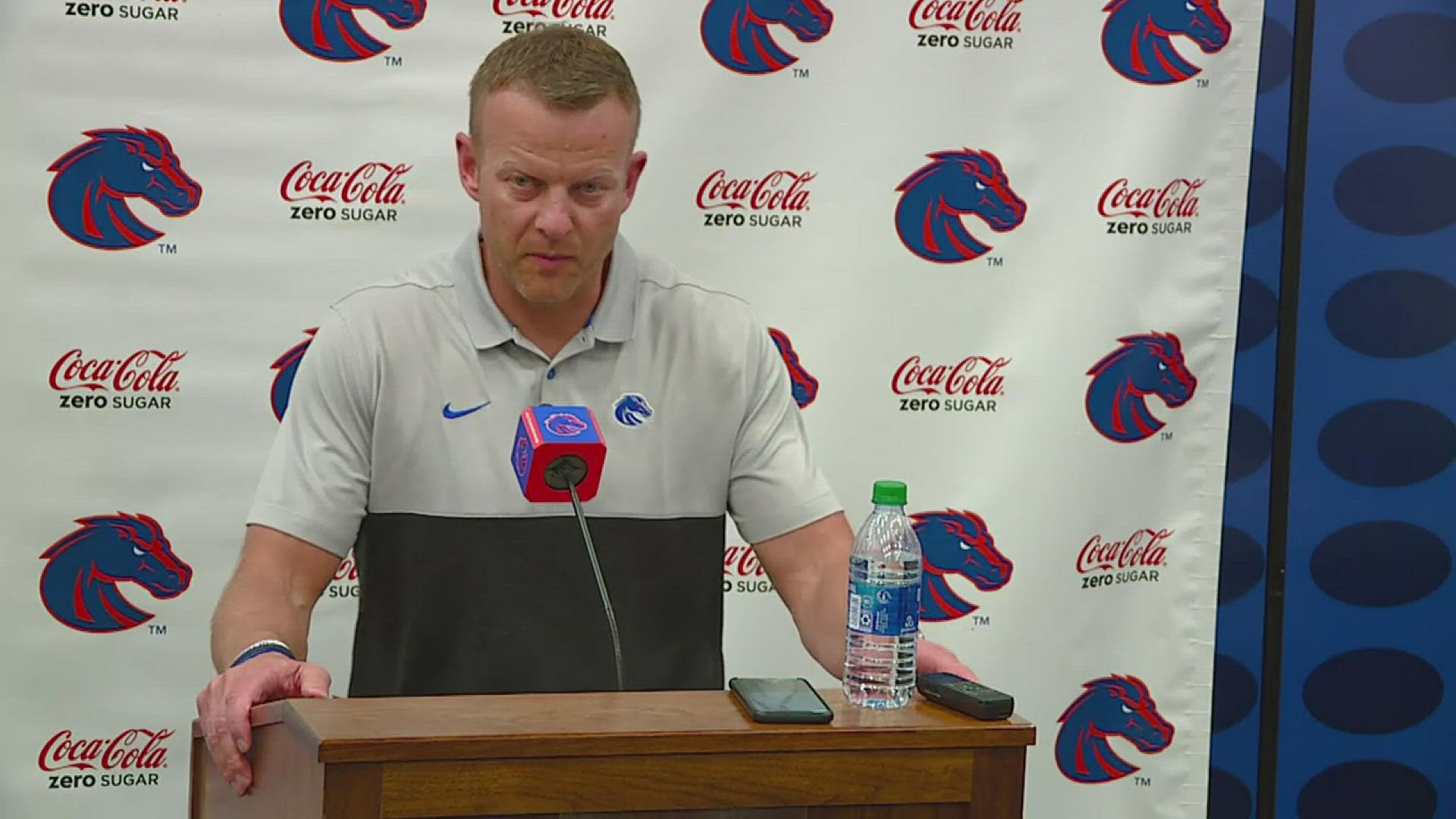 Harsin spoke with the media Thursday, one day ahead of the first day of spring practice on The Blue.