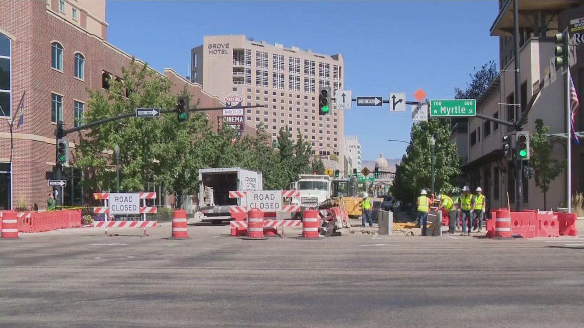 Recent rainfall has delayed the reopening of Capitol Boulevard, which closed following a geothermal break. The area is expected to open on Monday, Oct. 6.