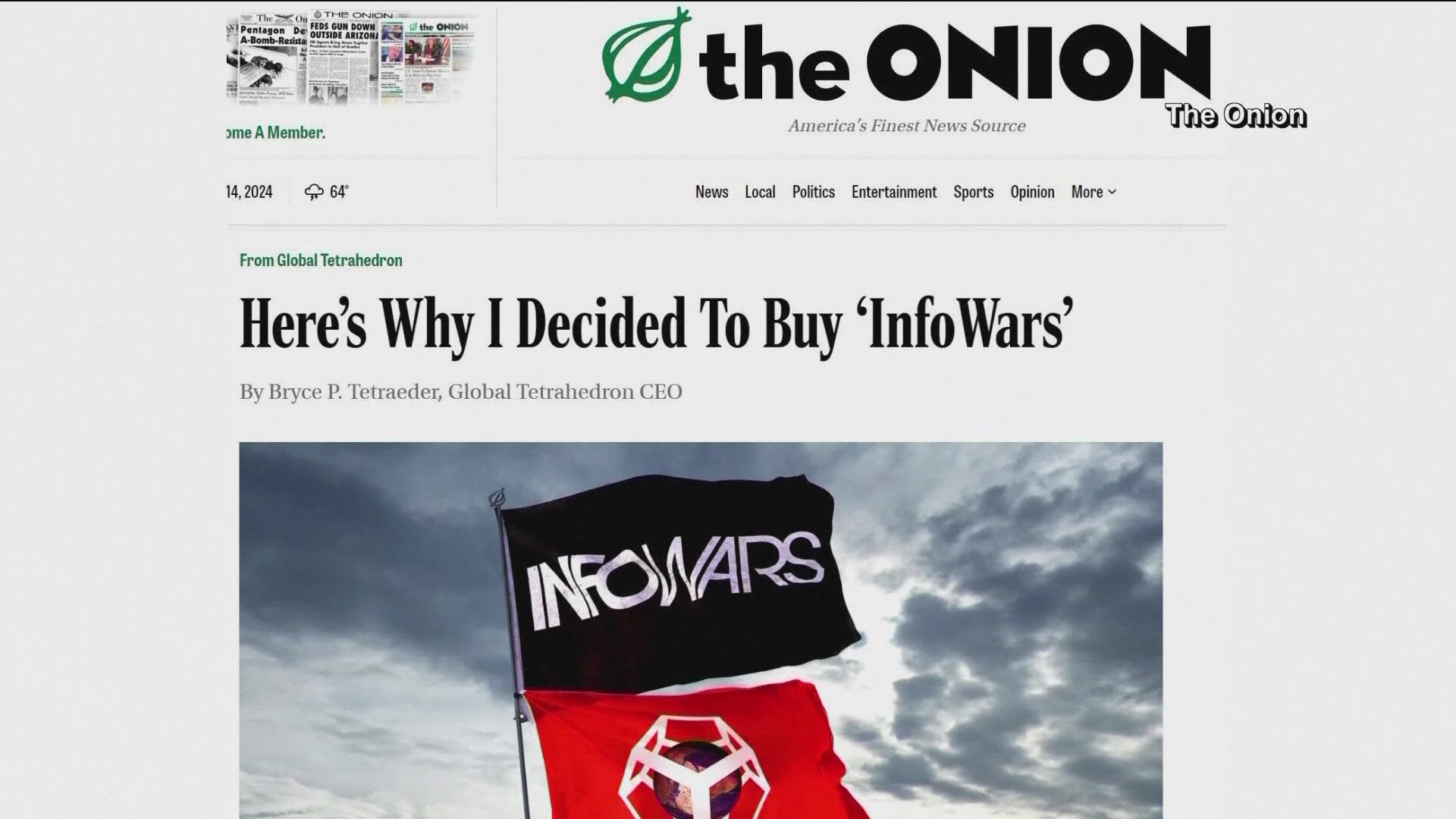 A bankruptcy judge has rejected The Onion's bid to purchase Alex Jones' infowars website following a two day hearing after they were named the winner of the auction.