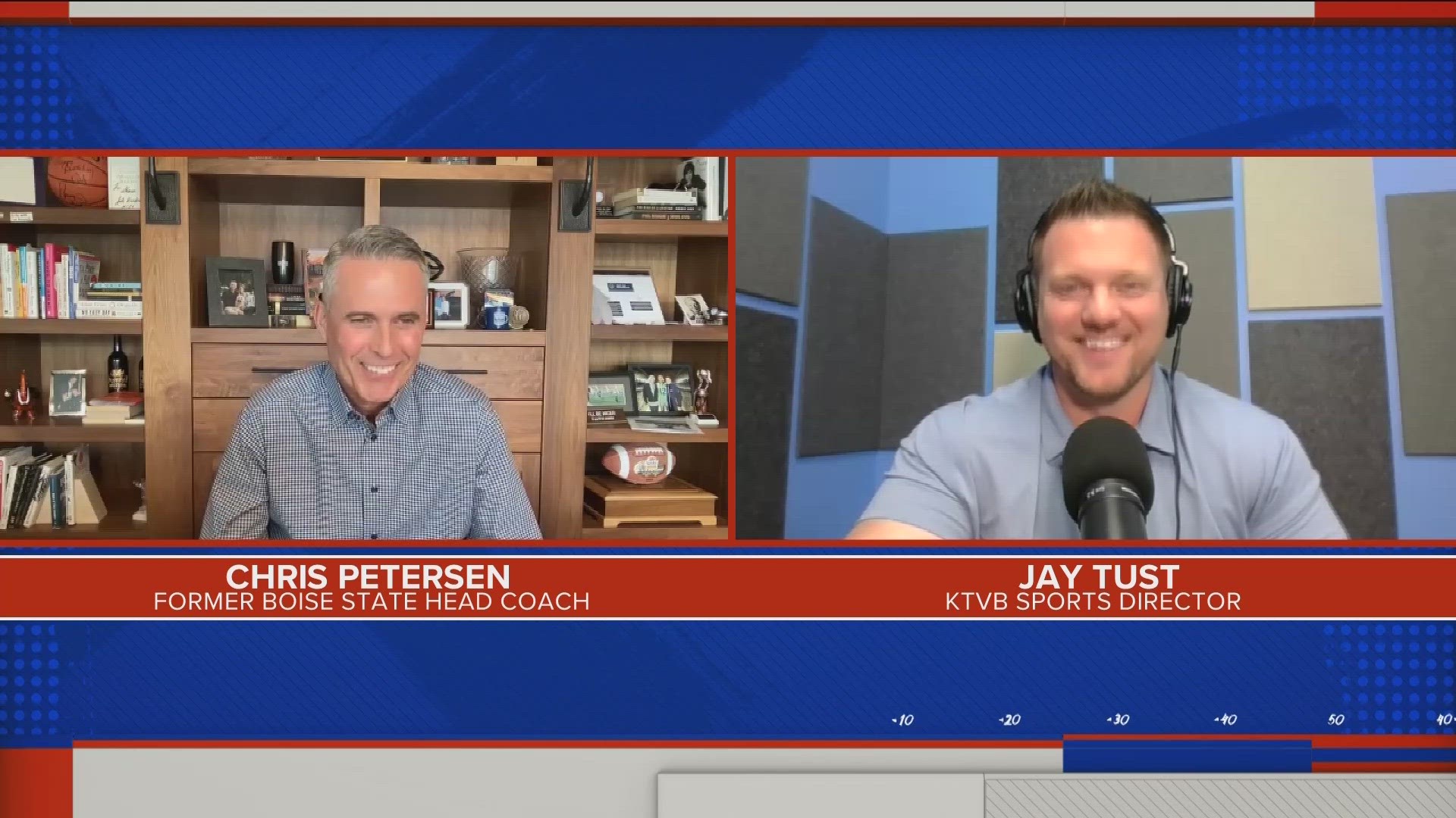 In a one-on-one with KTVB's Jay Tust, Petersen discusses the matchup between his former teams, Boise State's current staff, Kellen Moore, broadcasting life and more.