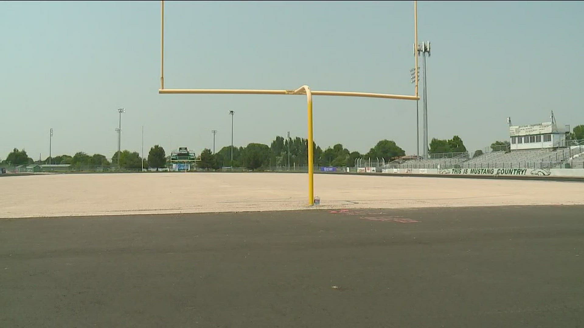 Eagle High's football field has no turf.