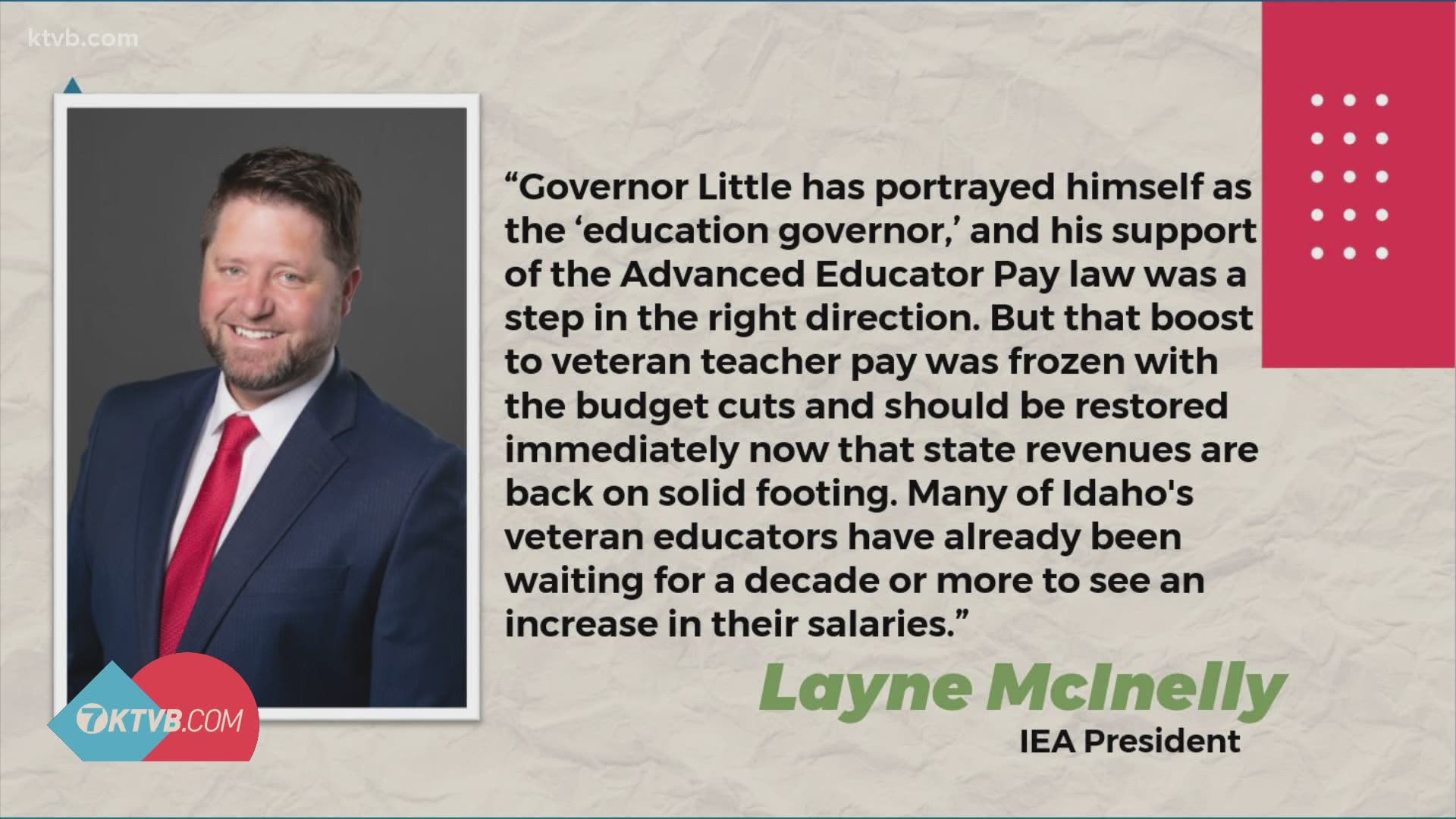 Idaho Gov. Brad Little called for the state's education budget to be cut by 5% in July, but a Gem State non-profit is asking him to reconsider.
