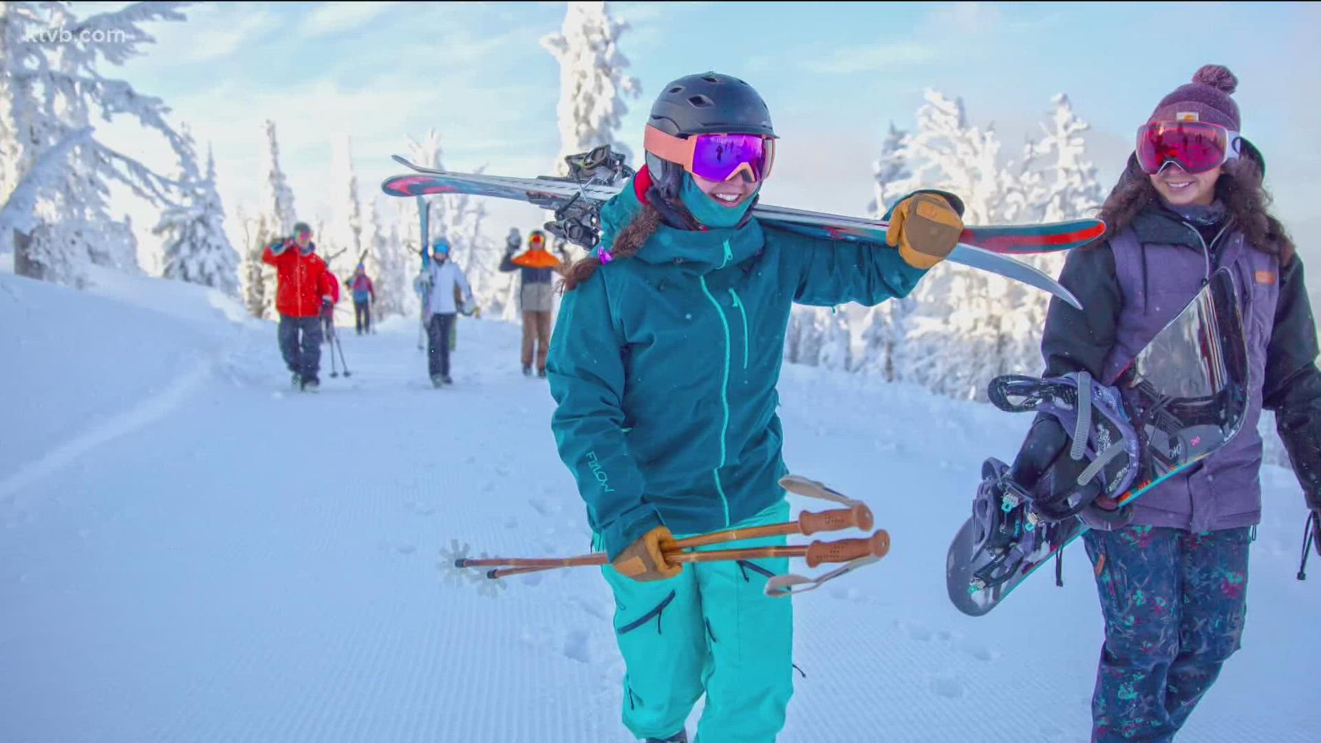 This year's event includes free demos, free 'snowga' practice - or yoga in the snow - and a 'she-shred' session in the afternoon led the women of Team Brundage.