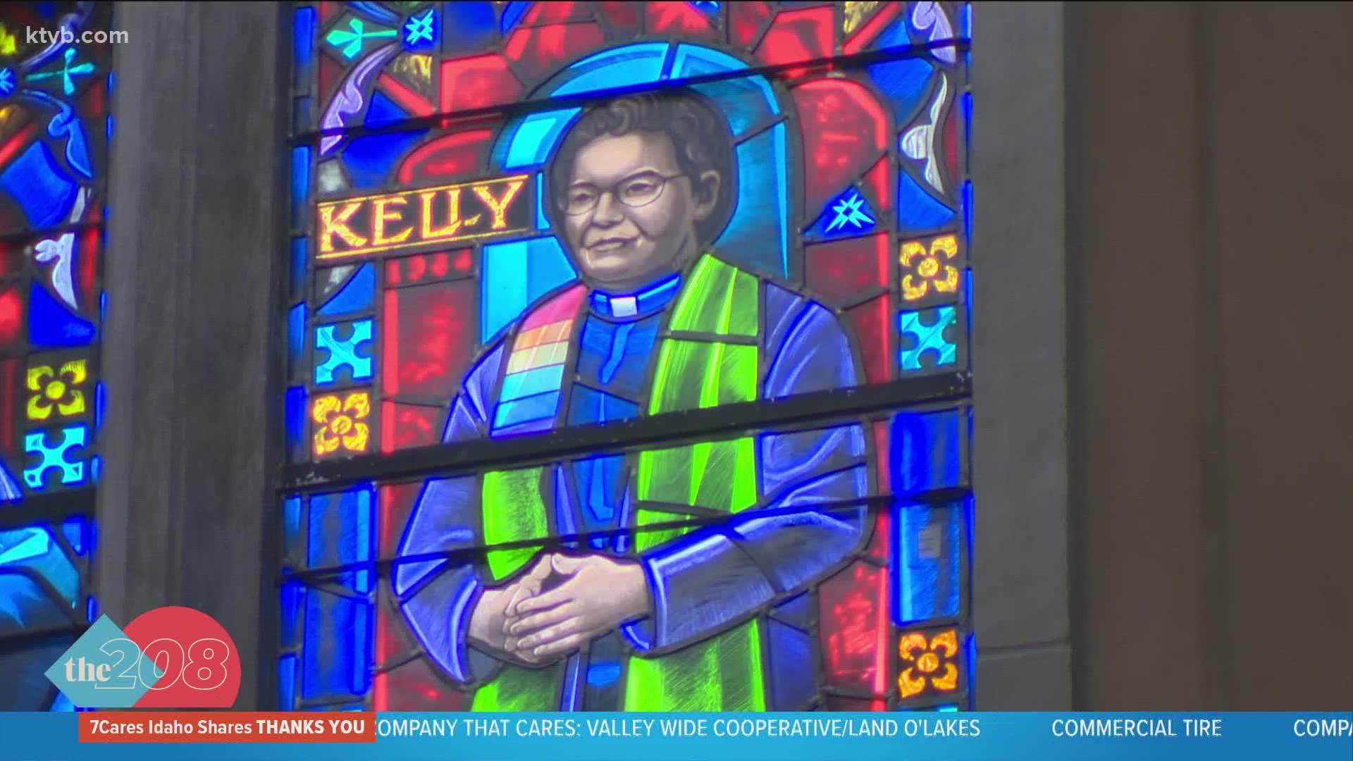 After removing a stained glass image of a Confederate army leader, Cathedral of the Rockies installed a brand new piece featuring Bishop Leontine Kelly.