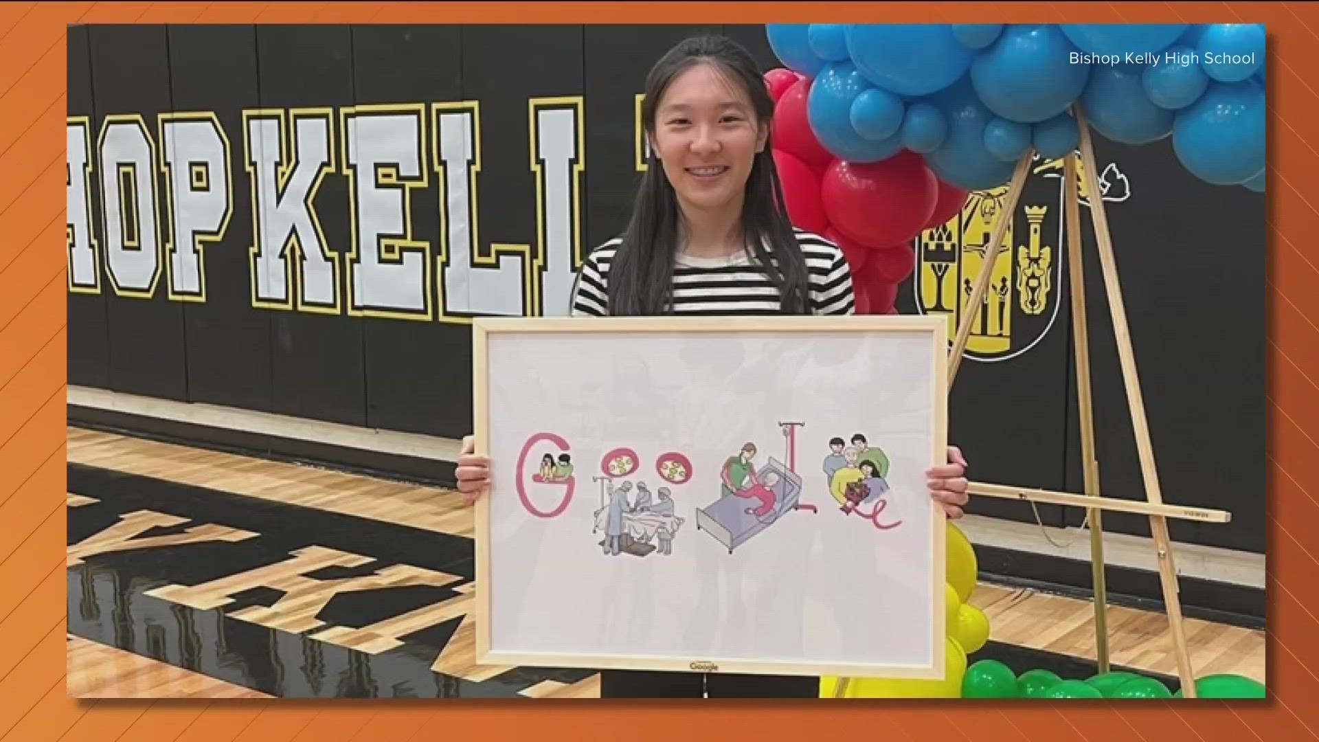 Bishop Kelly's Seoyoon Song is one of 55 students nationwide competing for a $30,000 college scholarship and a chance to have their art on the Google homepage.