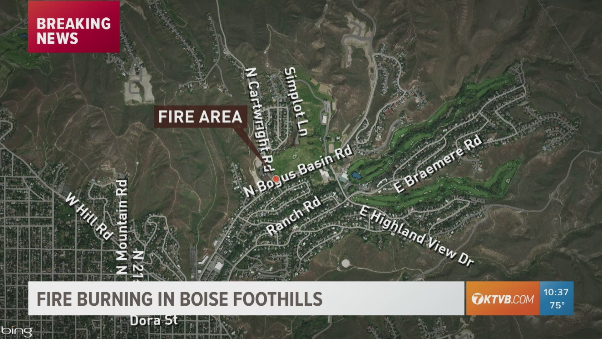 The 15-acre fire began at about 9:20 a.m. Friday near Simplot Hill and Cartwright Road.