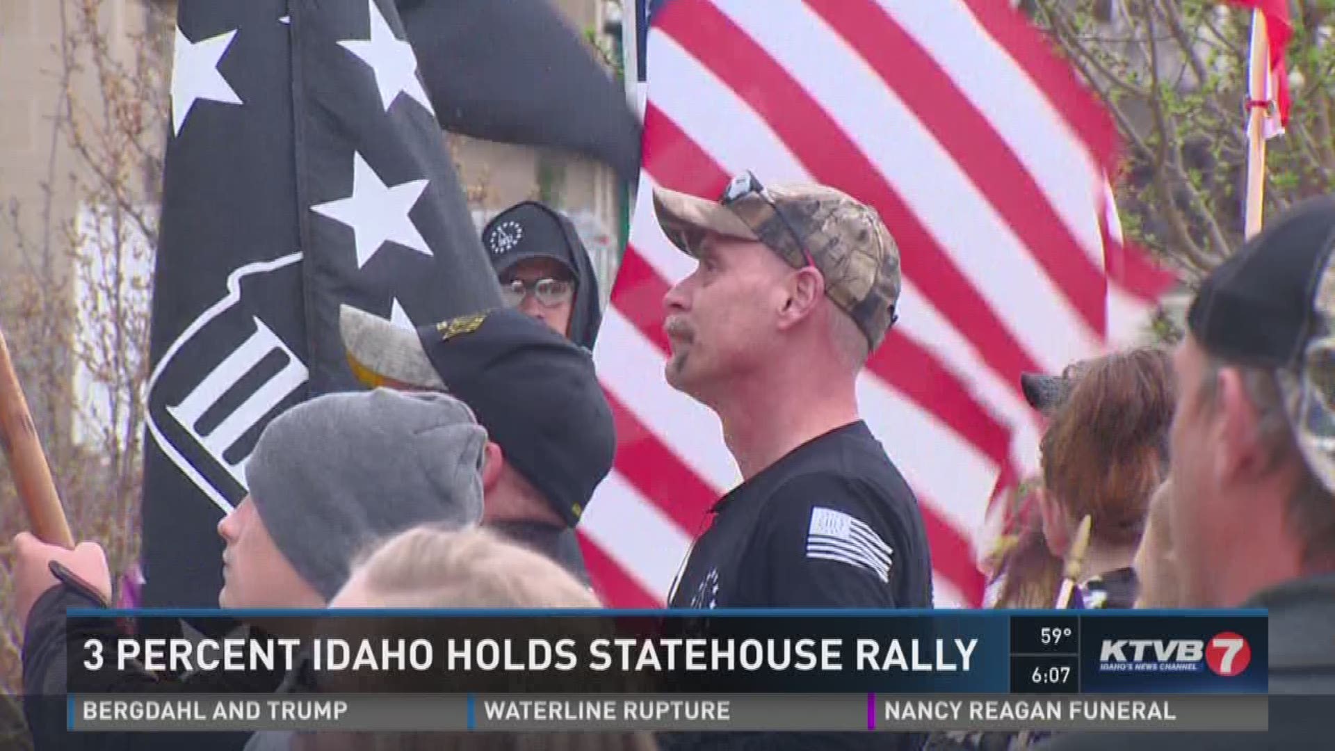 They were there to protest the arrest of four men in connection to a standoff in Nevada.