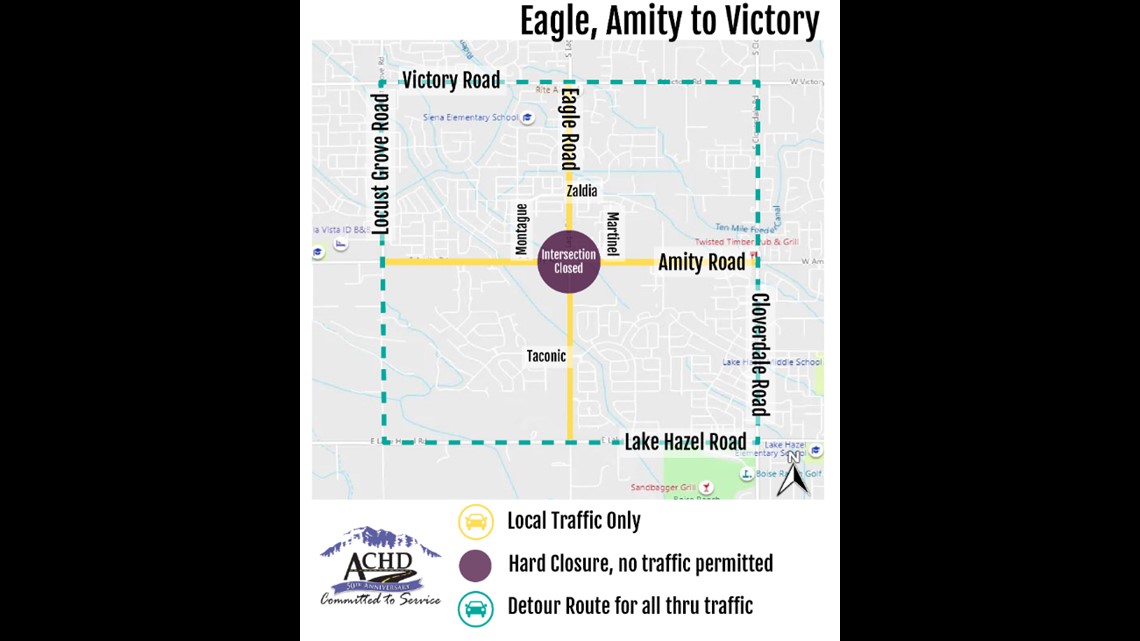 Eagle/Amity intersection to be closed Monday morning - Vimarsana News