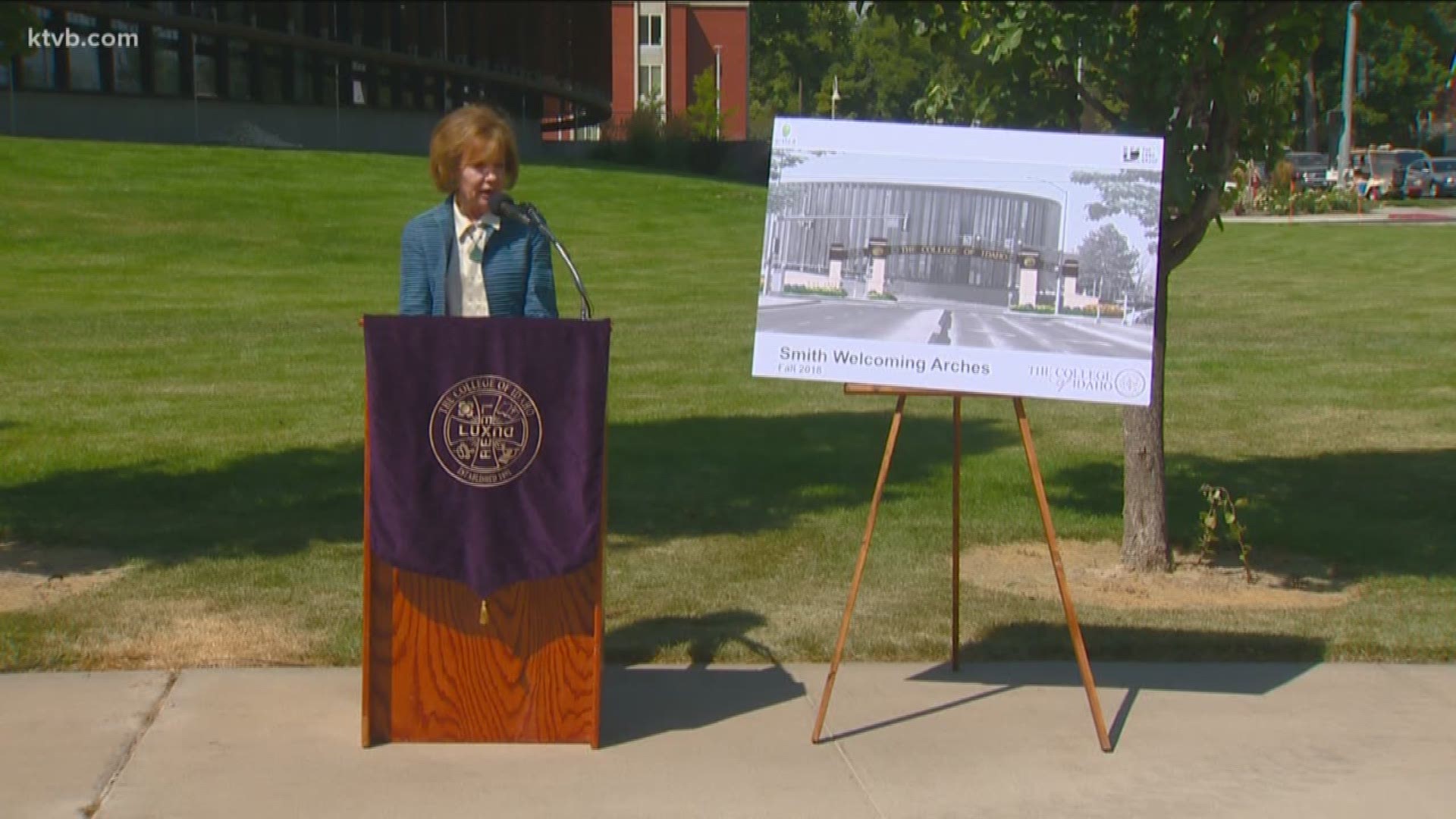 Mary Smith hopes the arches will set the campus apart from Caldwell Boulevard.