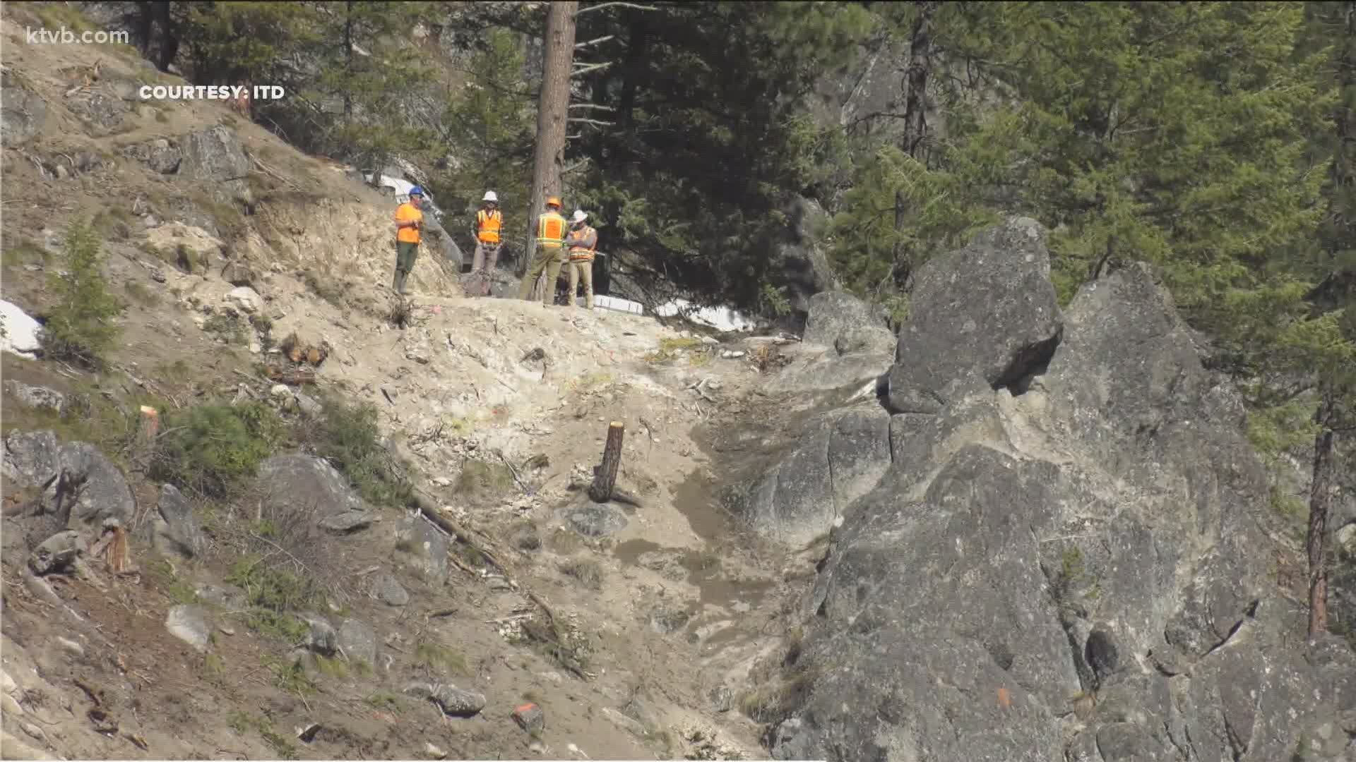 The rockslide happened last month inside a construction zone near Smith's Ferry and closed the highway for about a week.