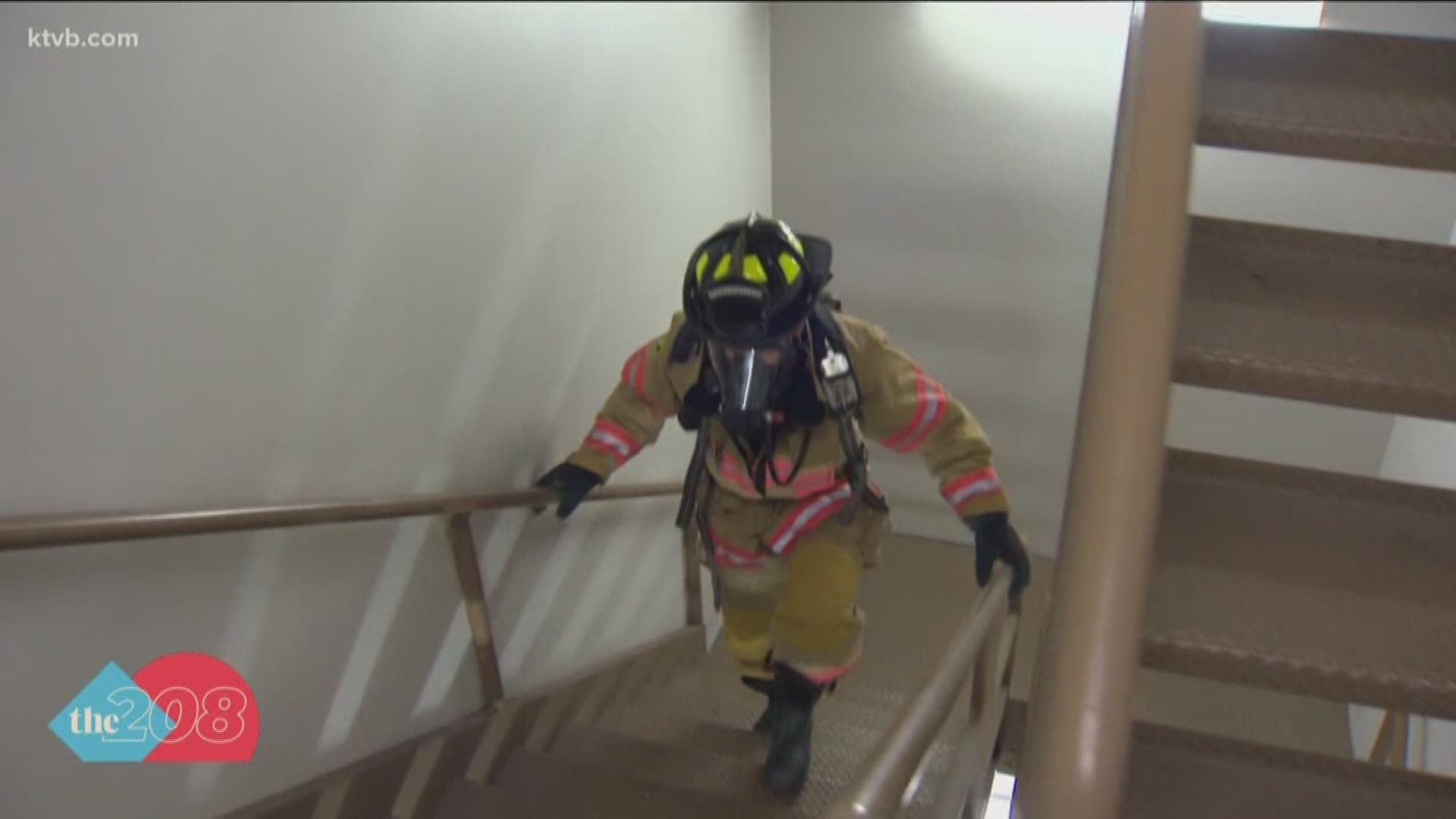 Treasure Valley firefighters prepare for the leukemia and lymphoma society firefighter stair climb in Seattle by climbing the US Bank Building in Boise.