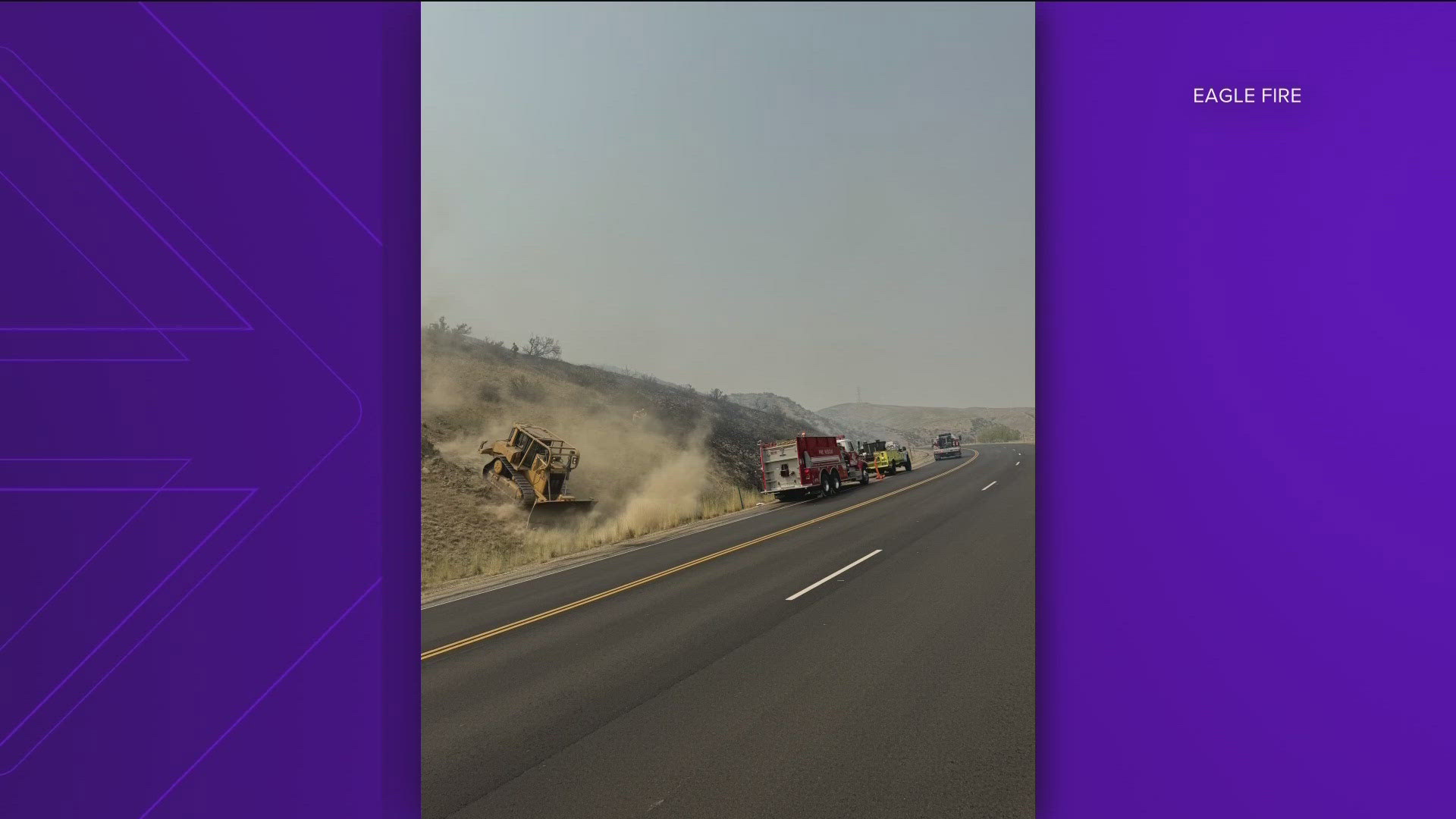 The highway closed again Thursday after a new fire sparked in the same area of Wednesday's blaze that burned more than 1,500 acres.