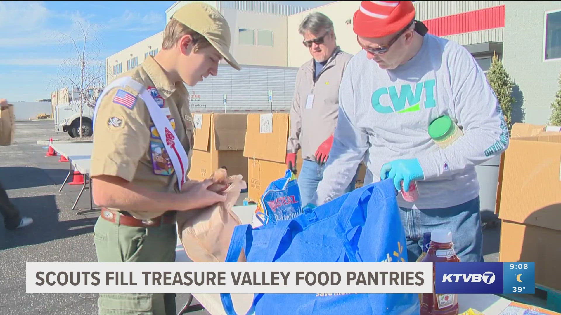 Scouts from all over the Treasure Valley knocked on doors, collected food and took it to the Idaho Foodbank. 