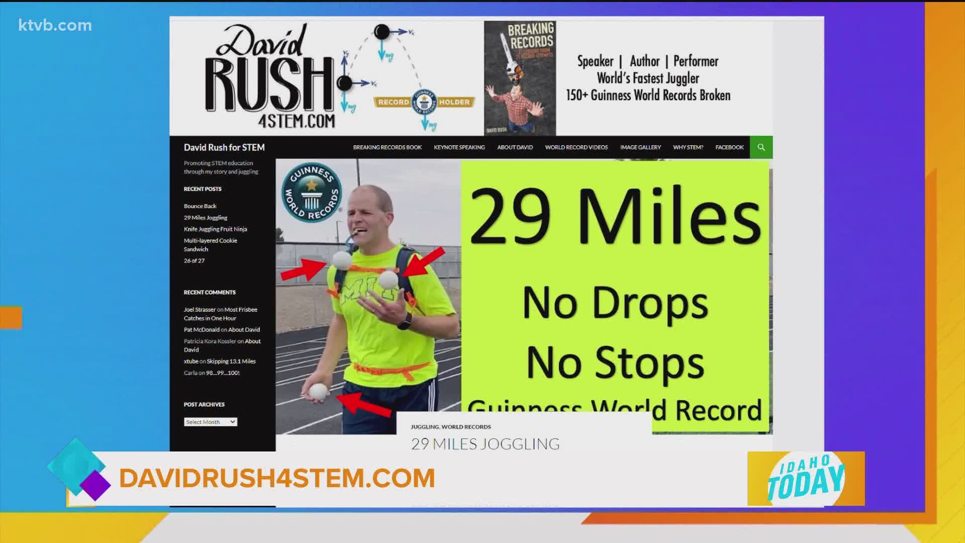 David Rush breaks many world records in order to bring attention to STEM education. Visit www.davidrush4stem.com