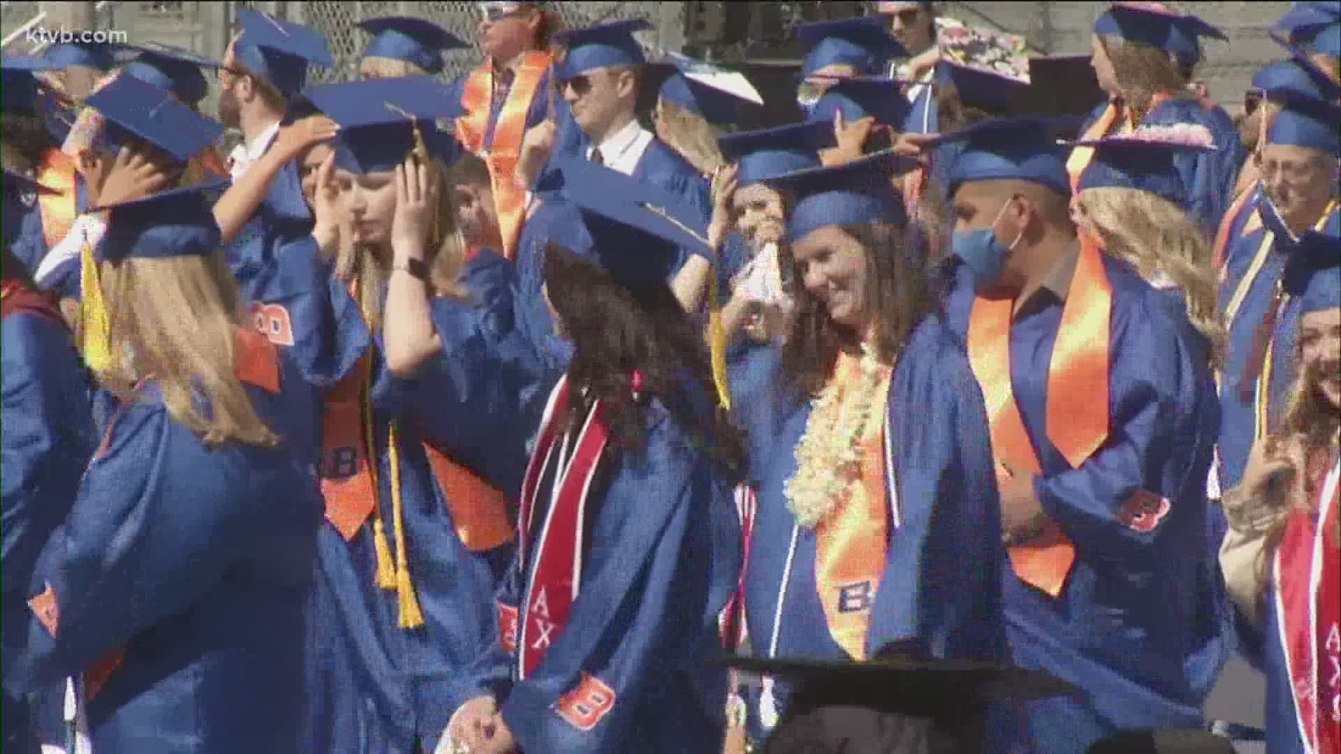 Graduates from the Class of 2020 will get to walk across the stage at Albertsons Stadium Friday afternoon.