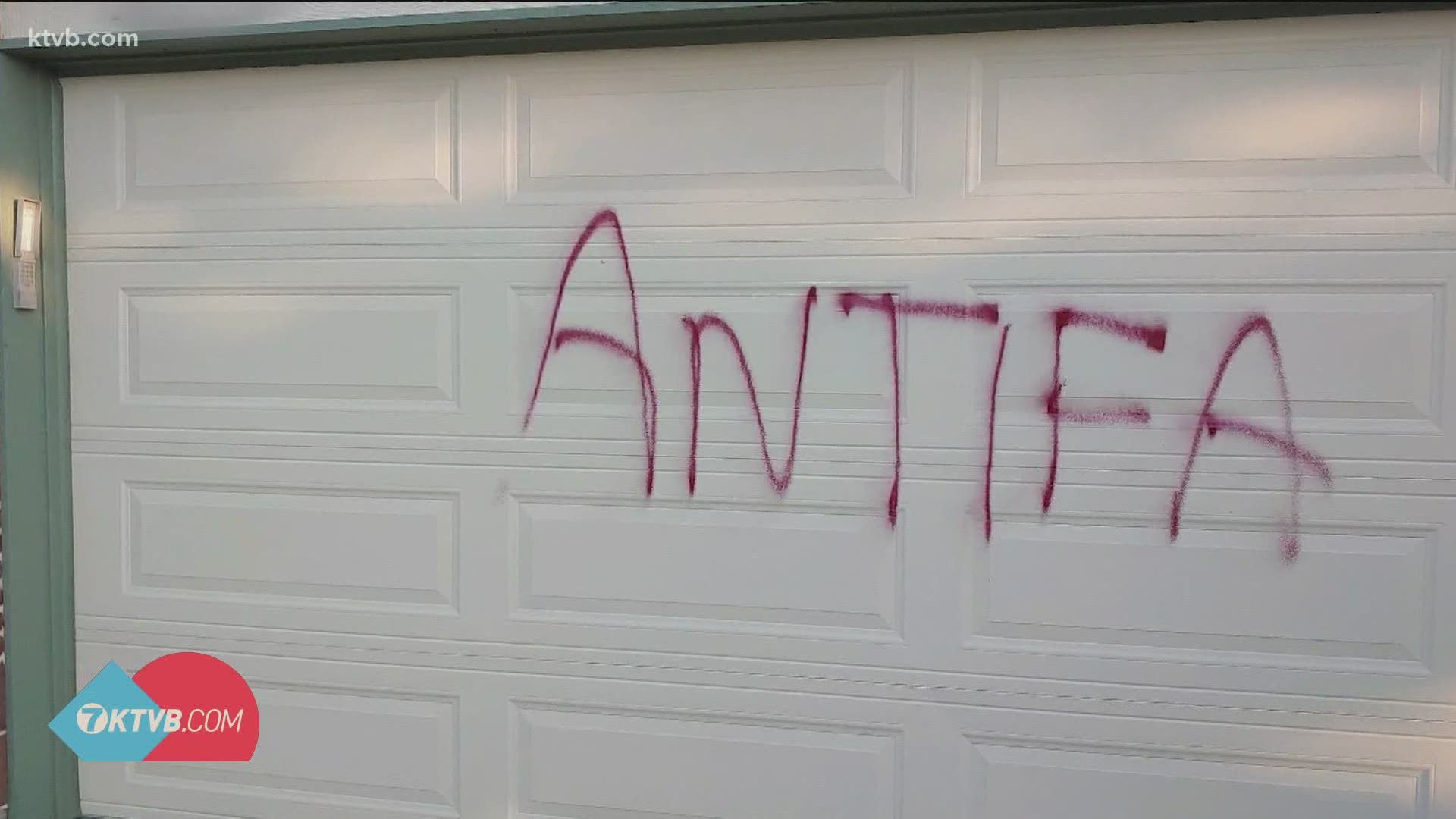 Graffiti was left on the home of a 93-year-old World War Two veteran and his wife.