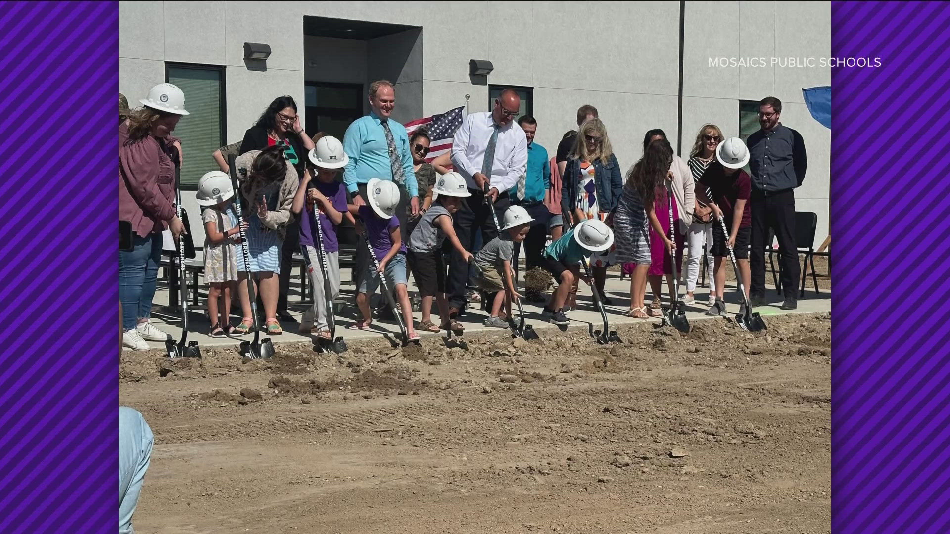 The MOSAICS Public School hosted a groundbreaking ceremony Thursday for its new band room, which is expected to be finished around November.