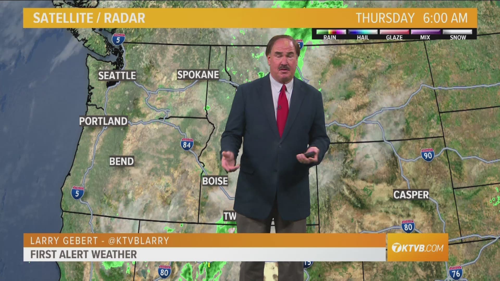 Larry Gebert says showers are moving through the area, temps will remain cool, below normal.